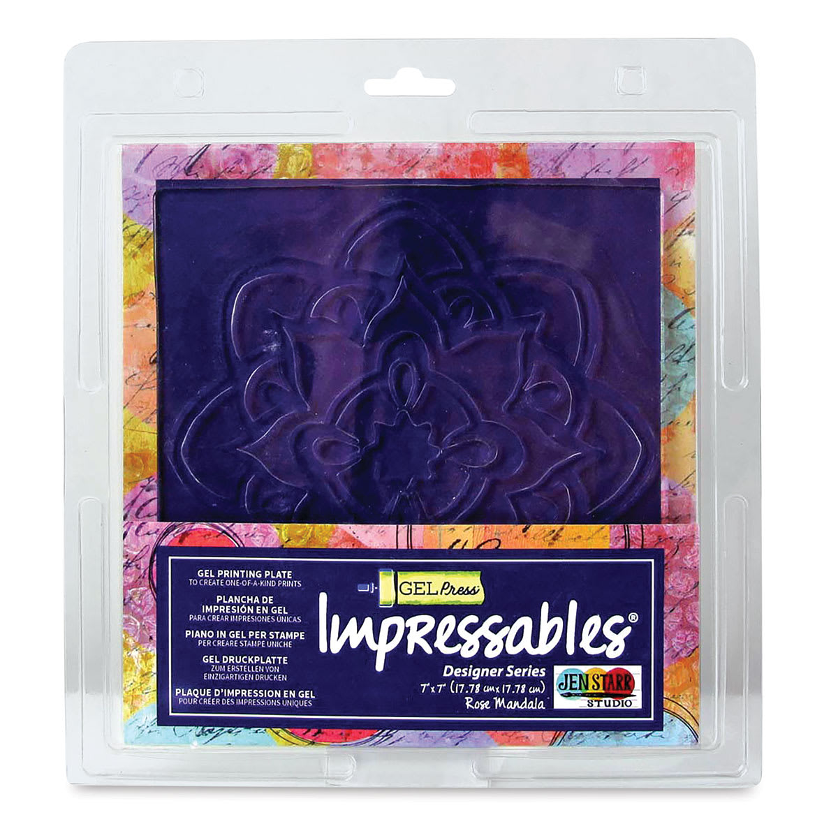 Gel Press Impressables - Front of package of Rose Mandala Plate