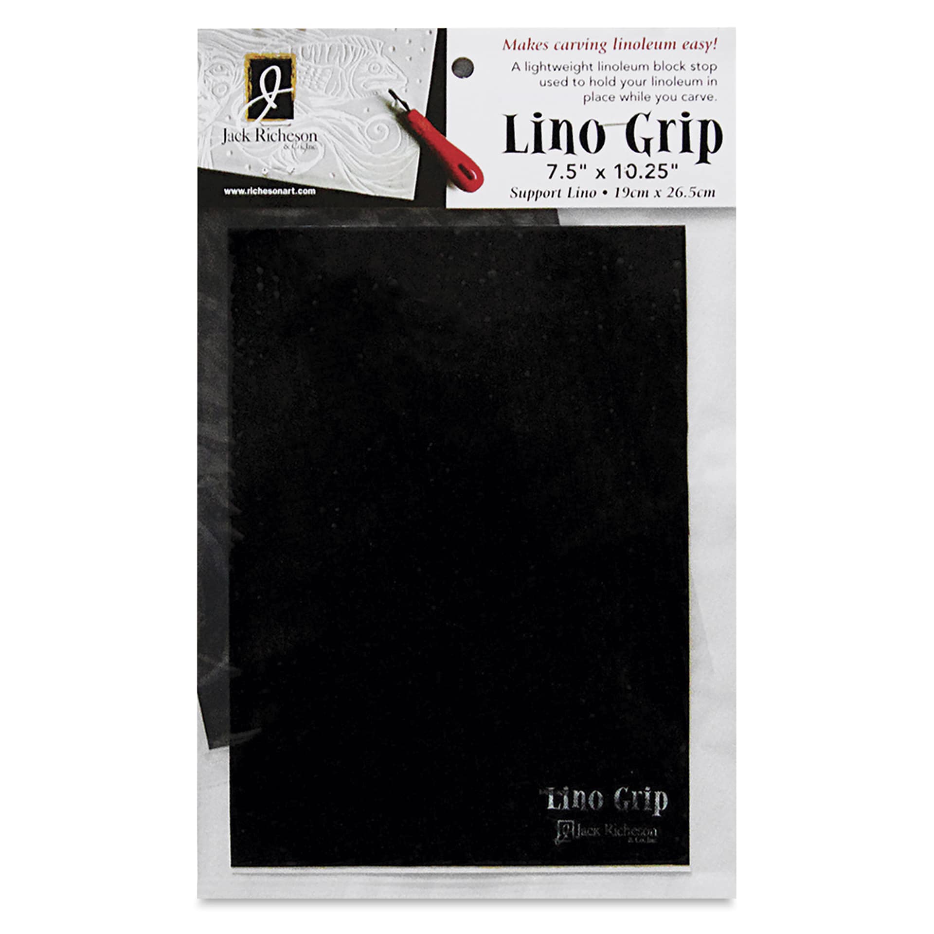 Black Linoleum Grip - Single Grip, 7.5" x 10.25", in packaging