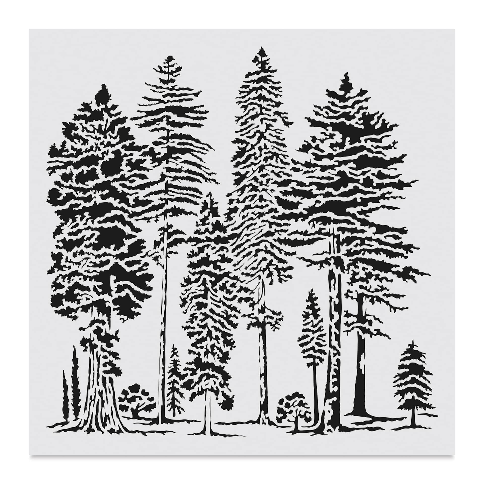 The Crafter's Workshop Stencil - Majestic Forest, 6" x 6"