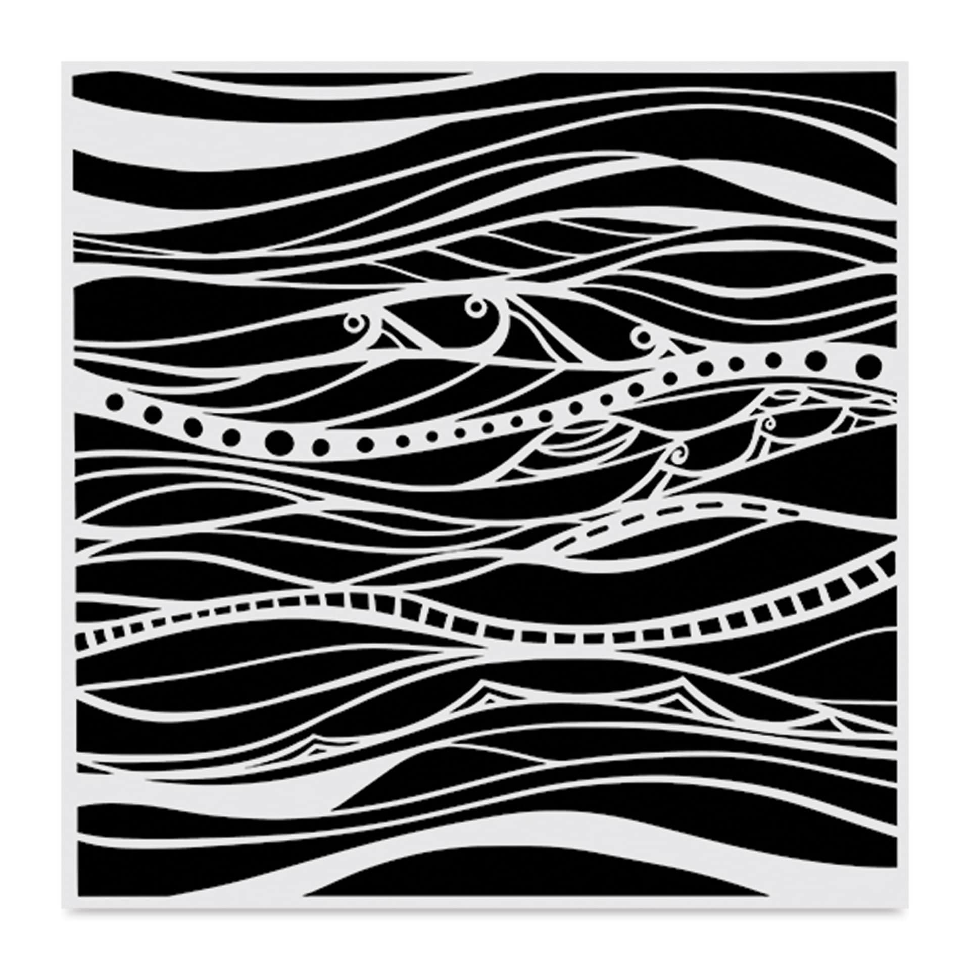 The Crafter's Workshop Stencil - Calm Waves, 12" x 12"