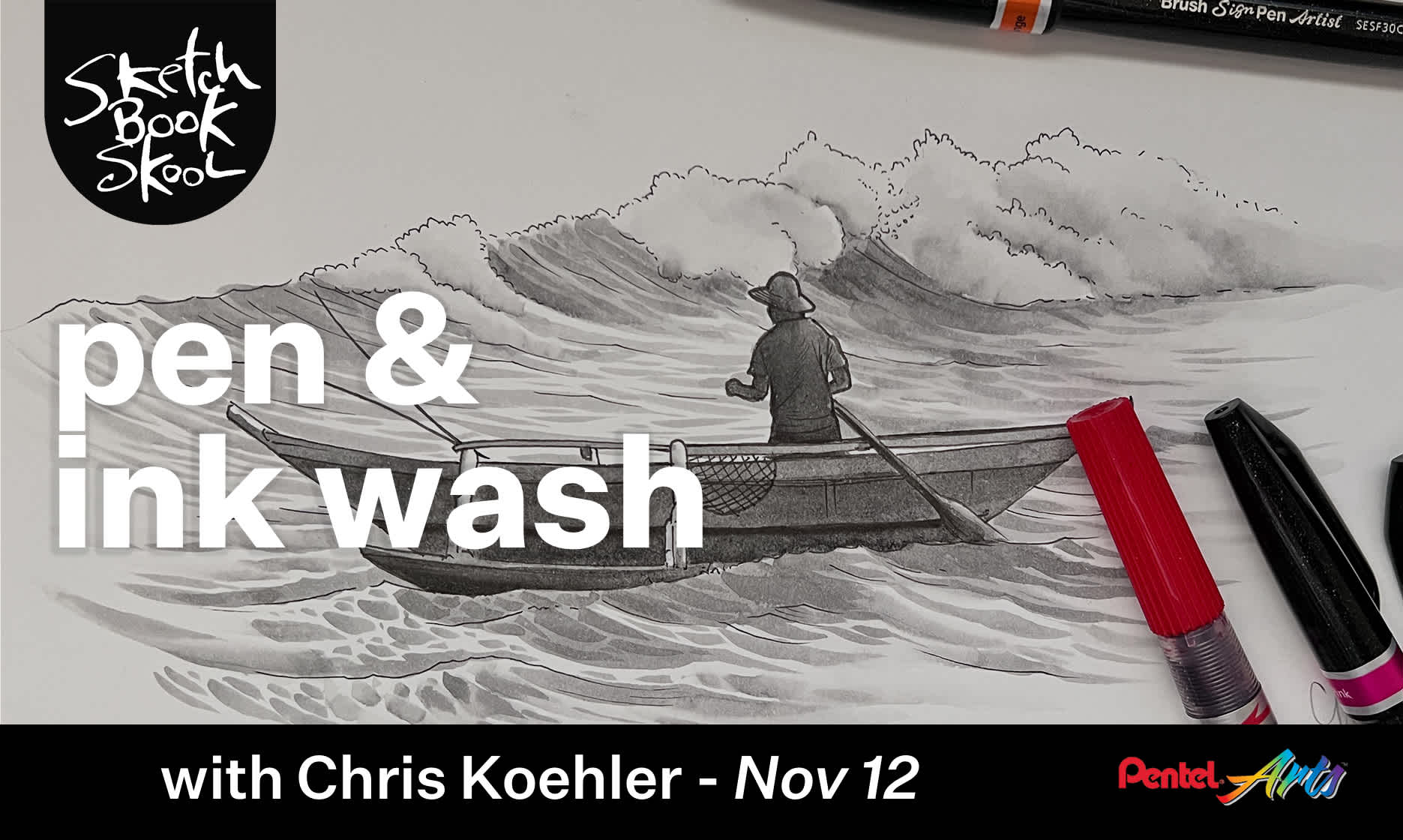 Sketchbook Skool's Pen and Wash with Chris Koehler.