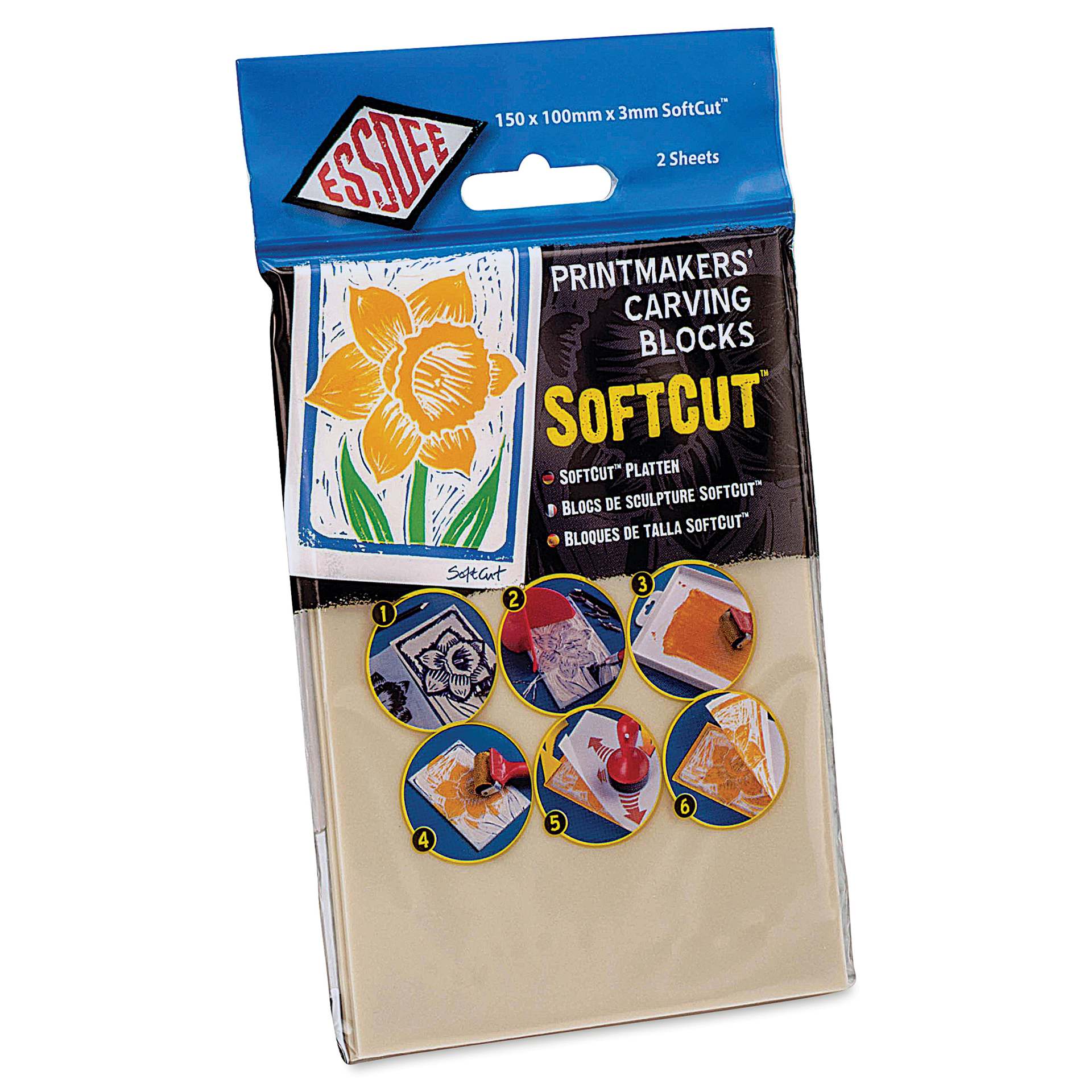 Essdee SoftCut Printmakers' Carving Blocks - 4" x 6", Pkg of 2 (In package)