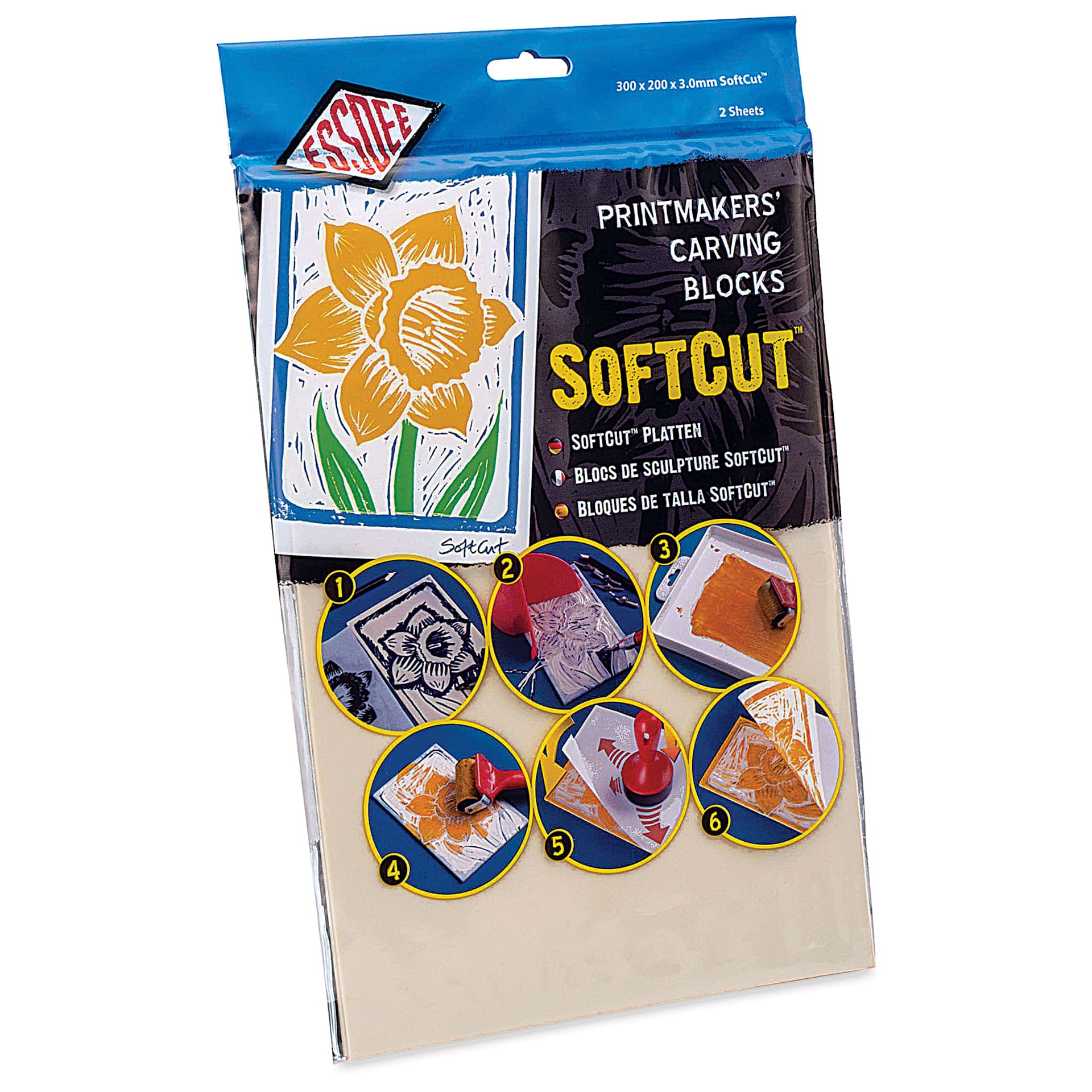 Essdee SoftCut Printmakers' Carving Blocks - 12" x 8", Pkg of 2 (In package)