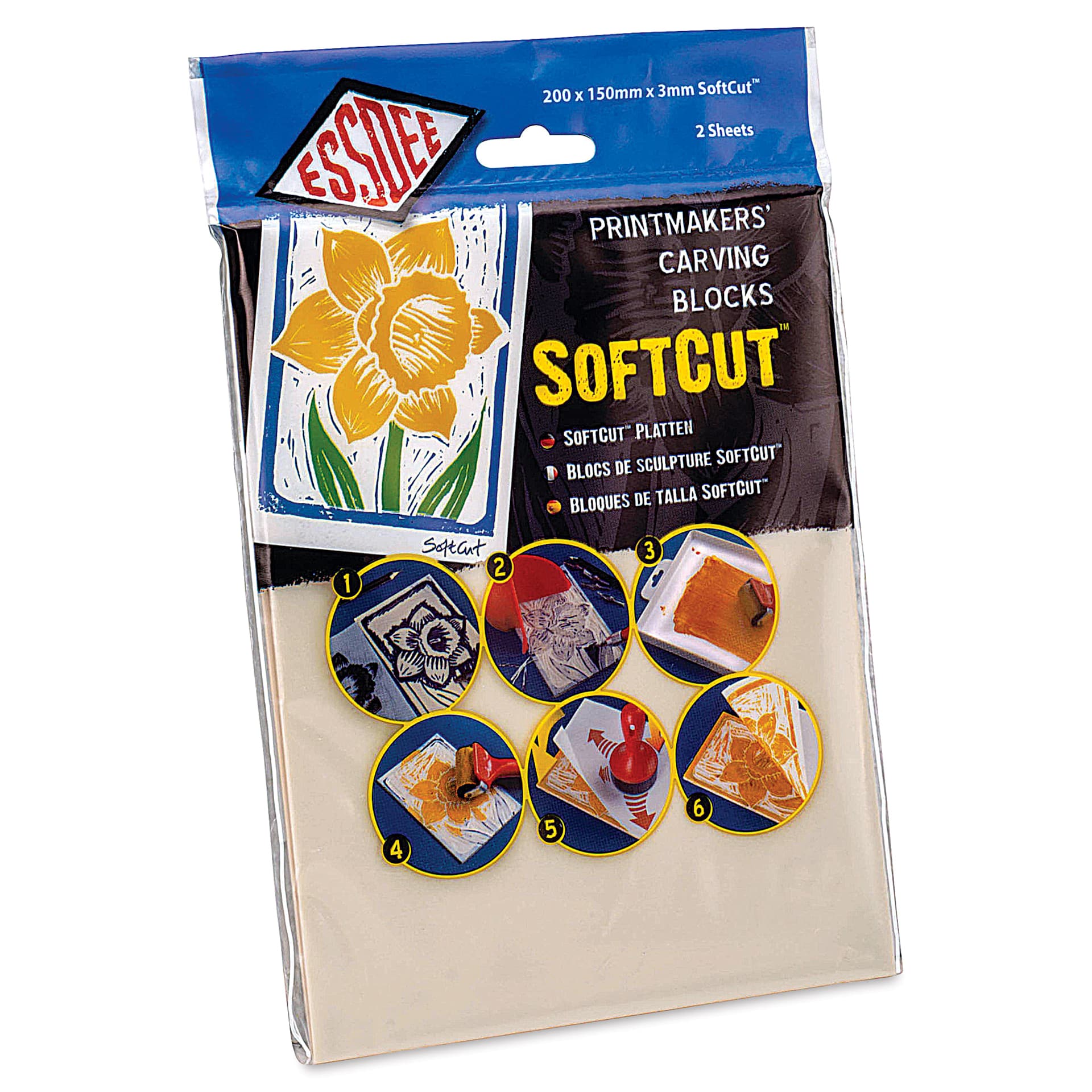Essdee SoftCut Printmakers' Carving Blocks - 8" x 6", Pkg of 2 (In package)