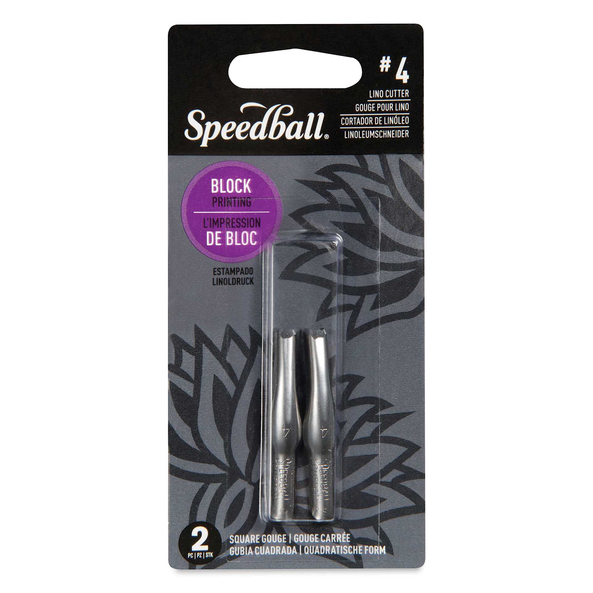 Speedball Linoleum Cutter - Pkg of 2, No. 4 Square Gouge (Front of package)