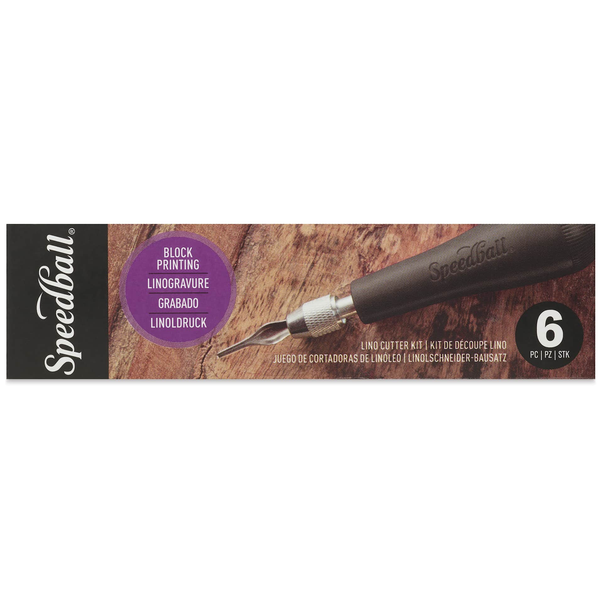 Speedball Linoleum Handle - Black Lino Handle Set, front of packaging