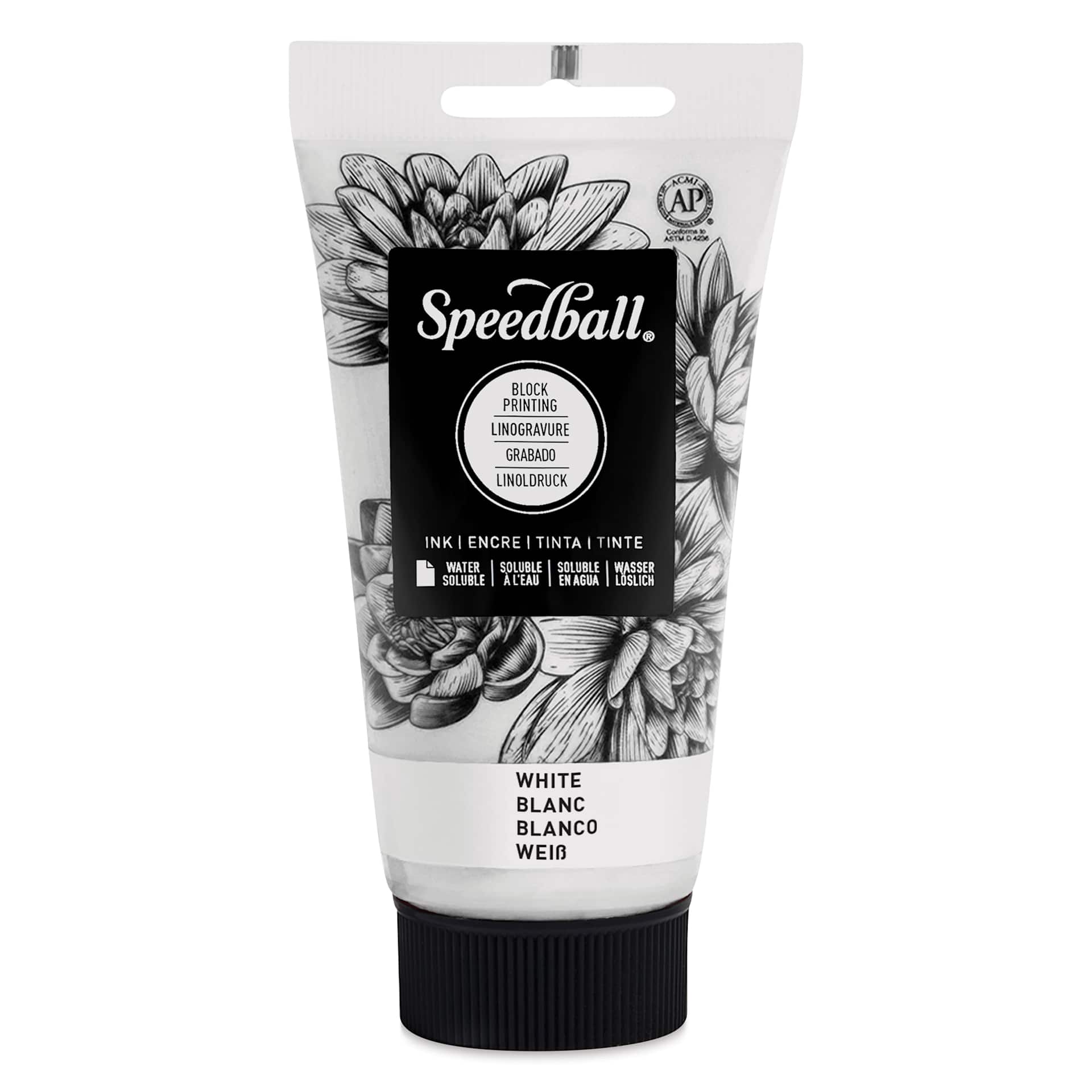 Speedball Water-Soluble Block Printing Ink - White, 2.5 oz
