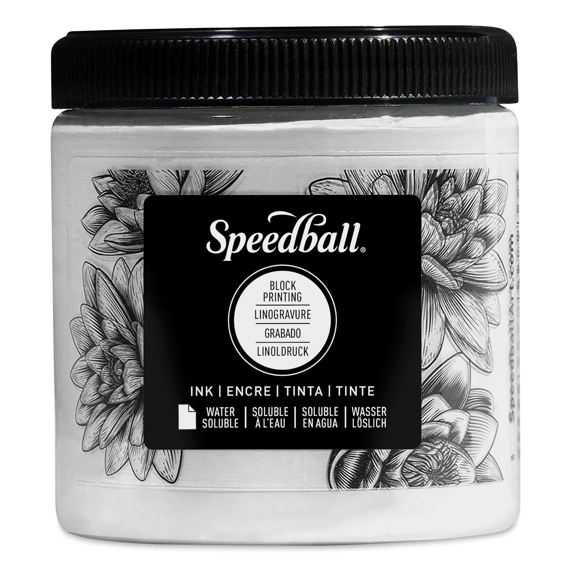 Speedball Water-Soluble Block Printing Ink - White, 8 oz