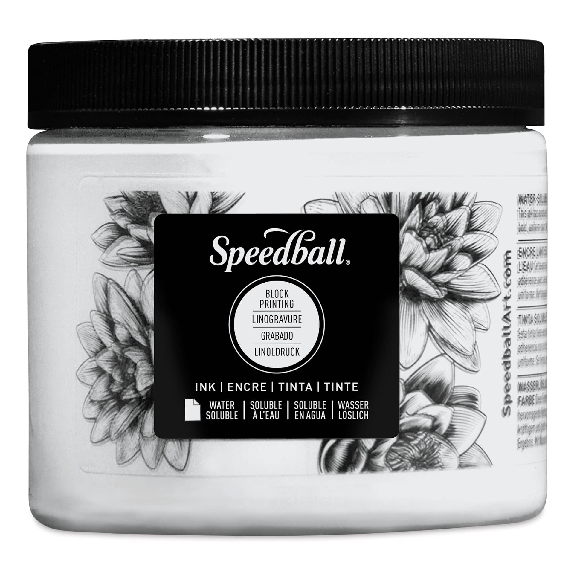 Speedball Water-Soluble Block Printing Ink - Platinum White (Metallic), 16 oz