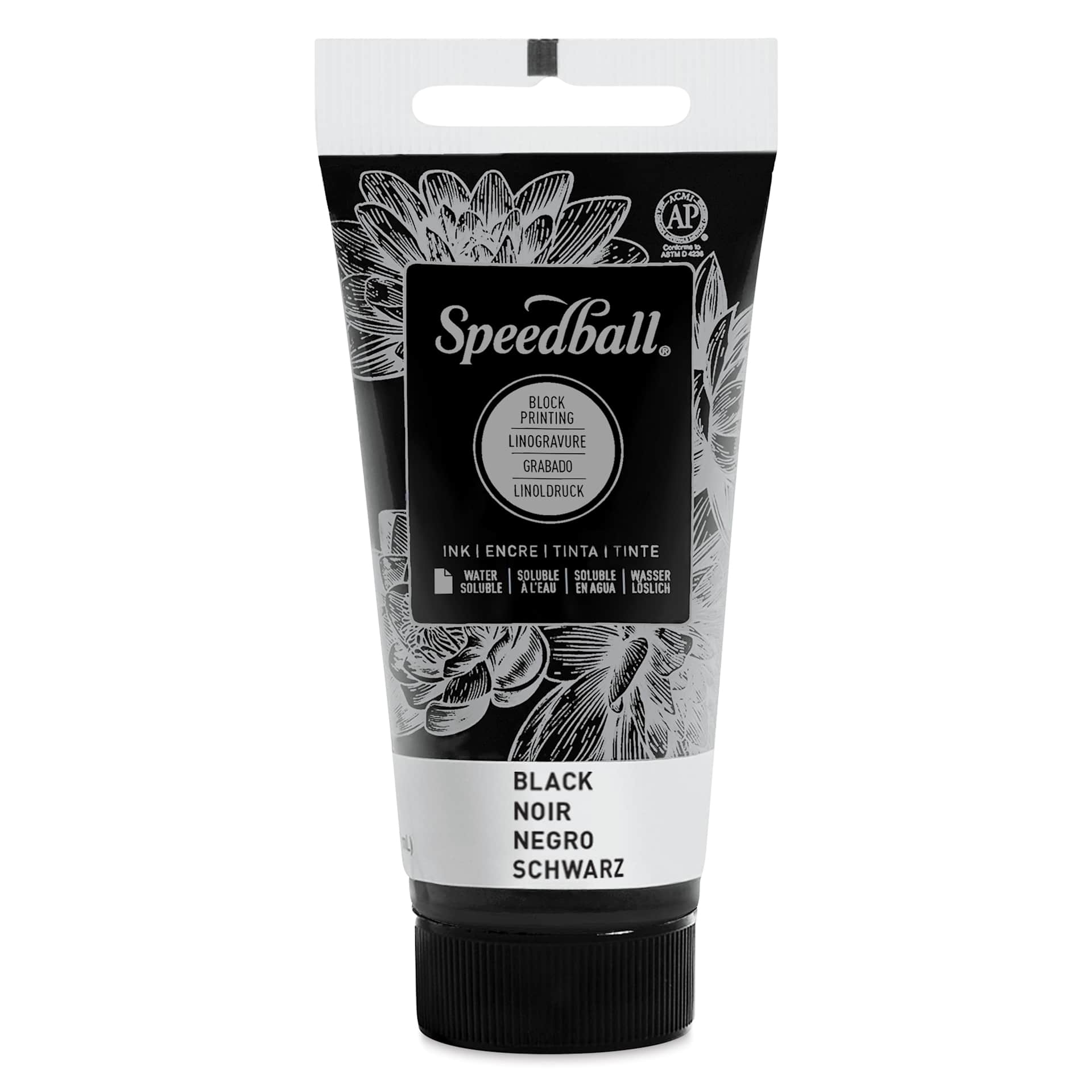 Speedball Water-Soluble Block Printing Ink - Black, 1.25 oz