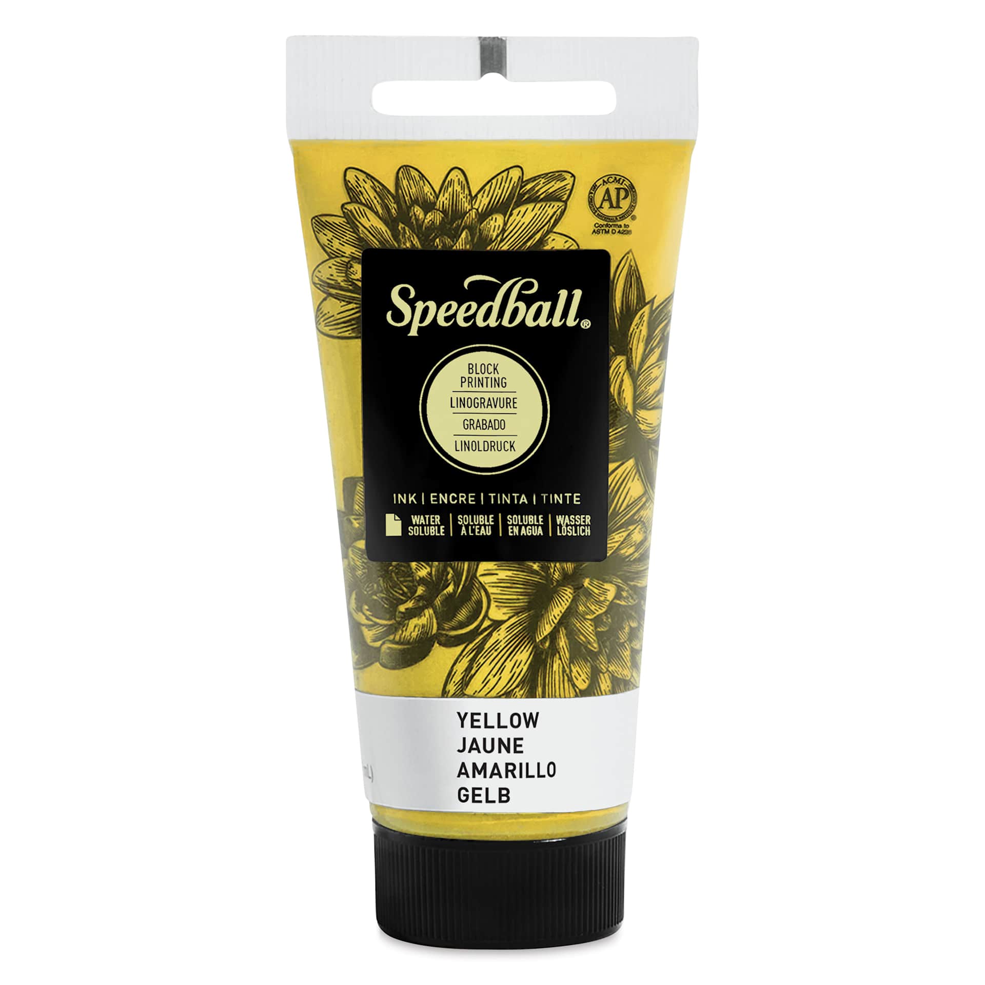 Speedball Water-Soluble Block Printing Ink - Yellow, 1.25 oz