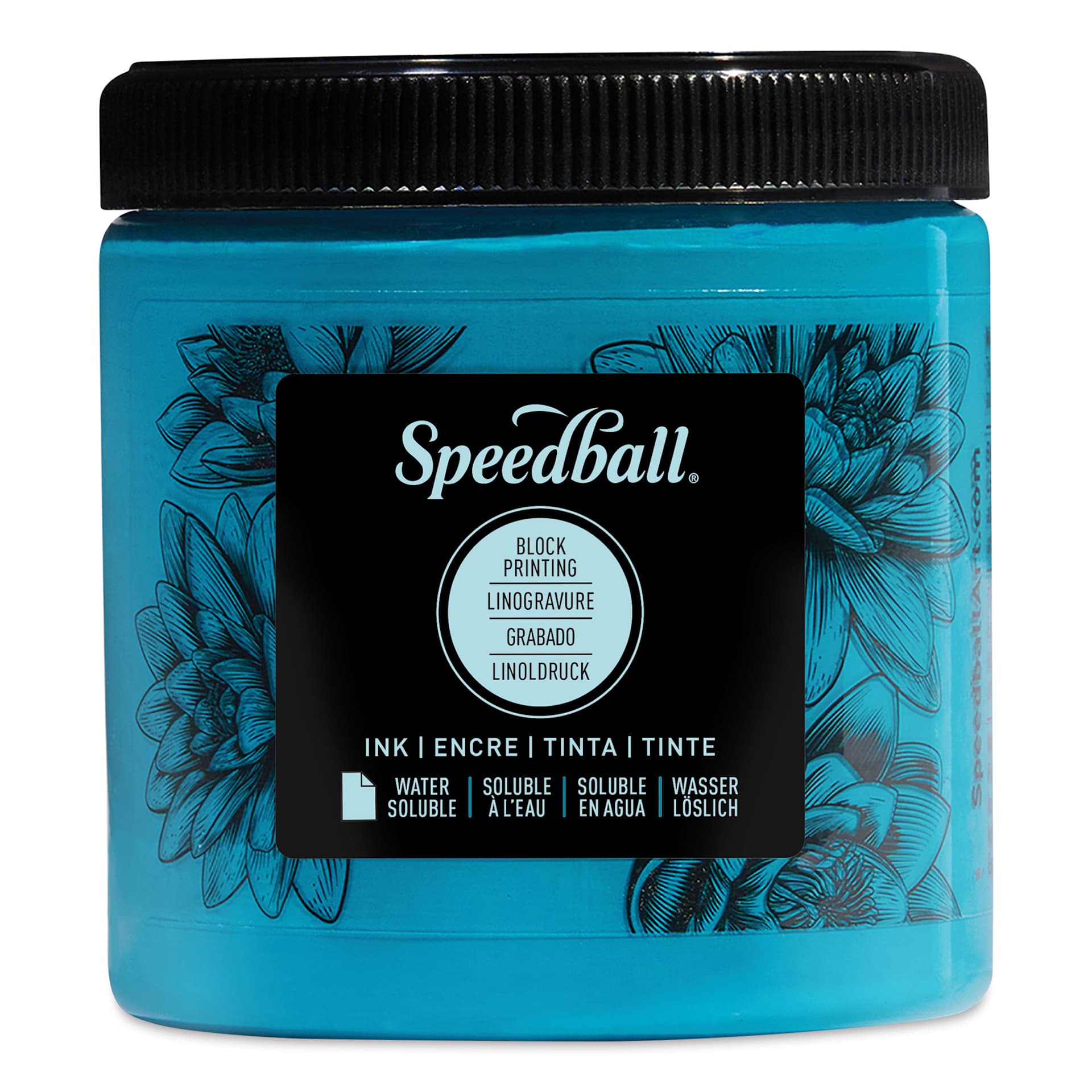 Speedball Water-Soluble Block Printing Ink - Turquoise, 8 oz