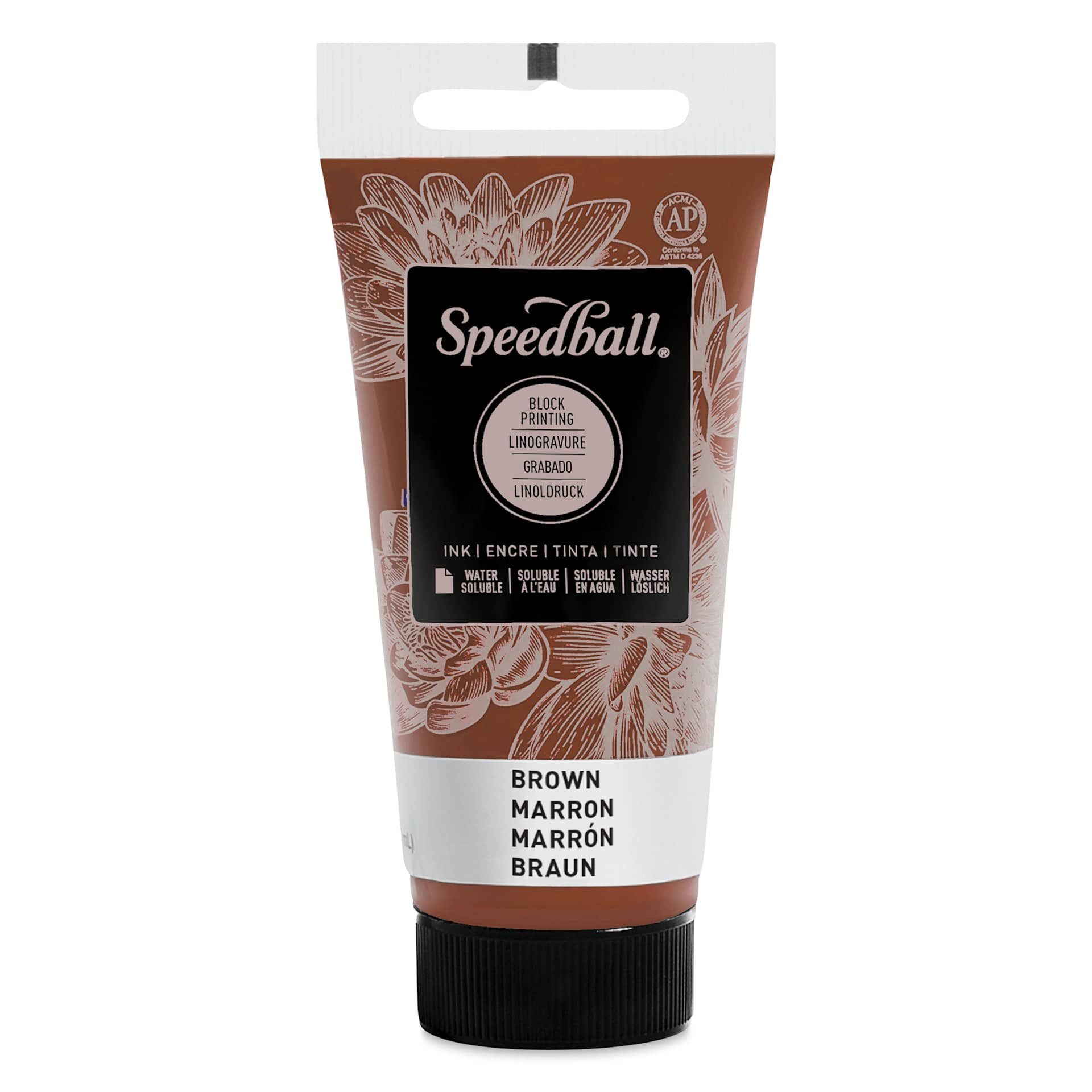 Speedball Water-Soluble Block Printing Ink - Brown, 1.25 oz
