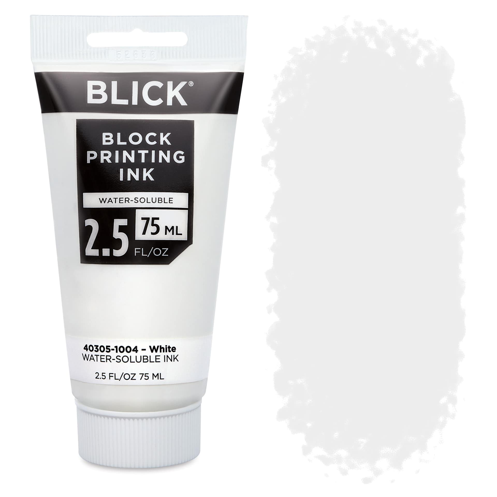 Blick Water-Soluble Block Printing Ink - White, 2.5 oz Tube