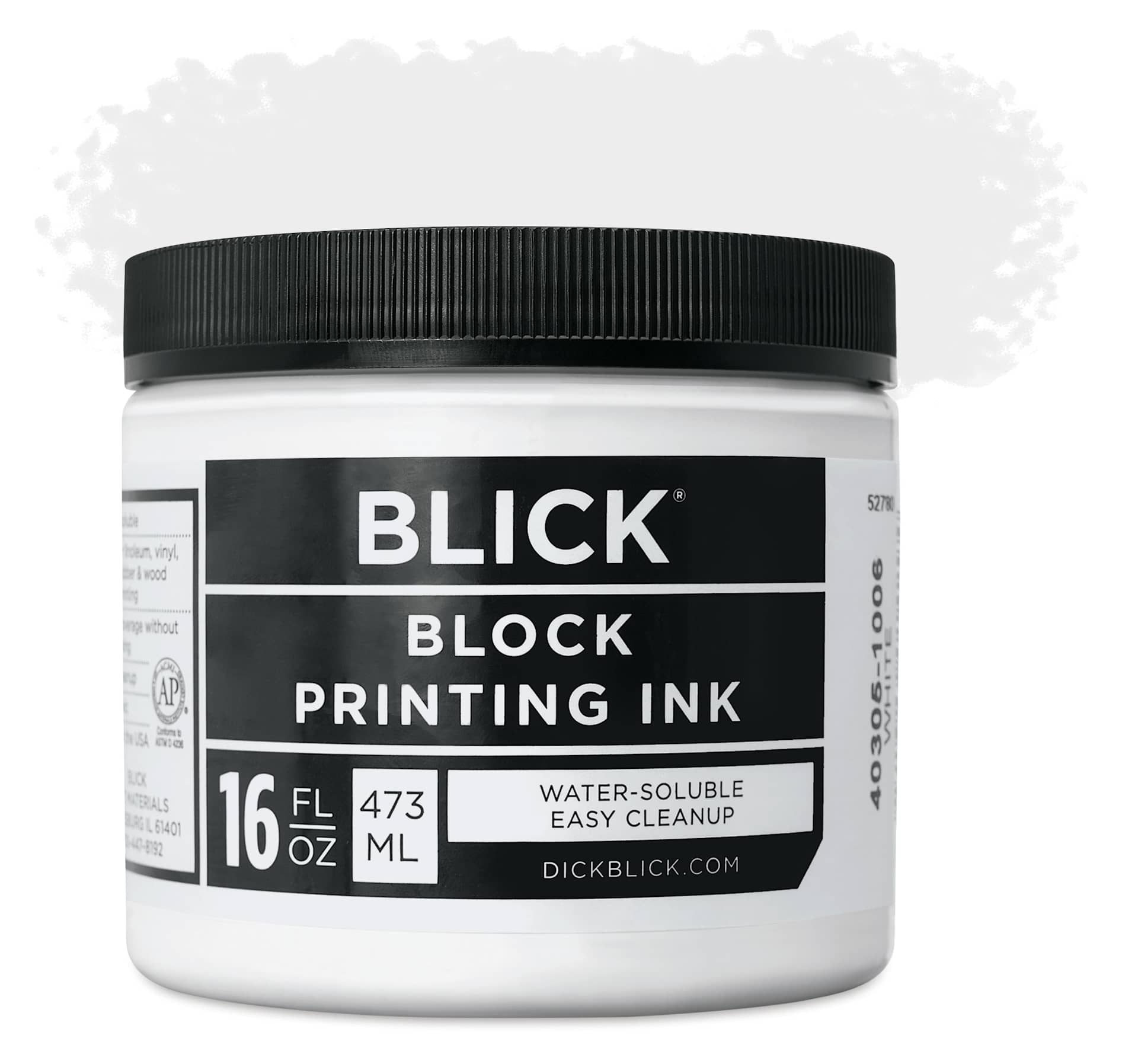 Blick Water-Soluble Block Printing Ink - White, 16 oz Jar