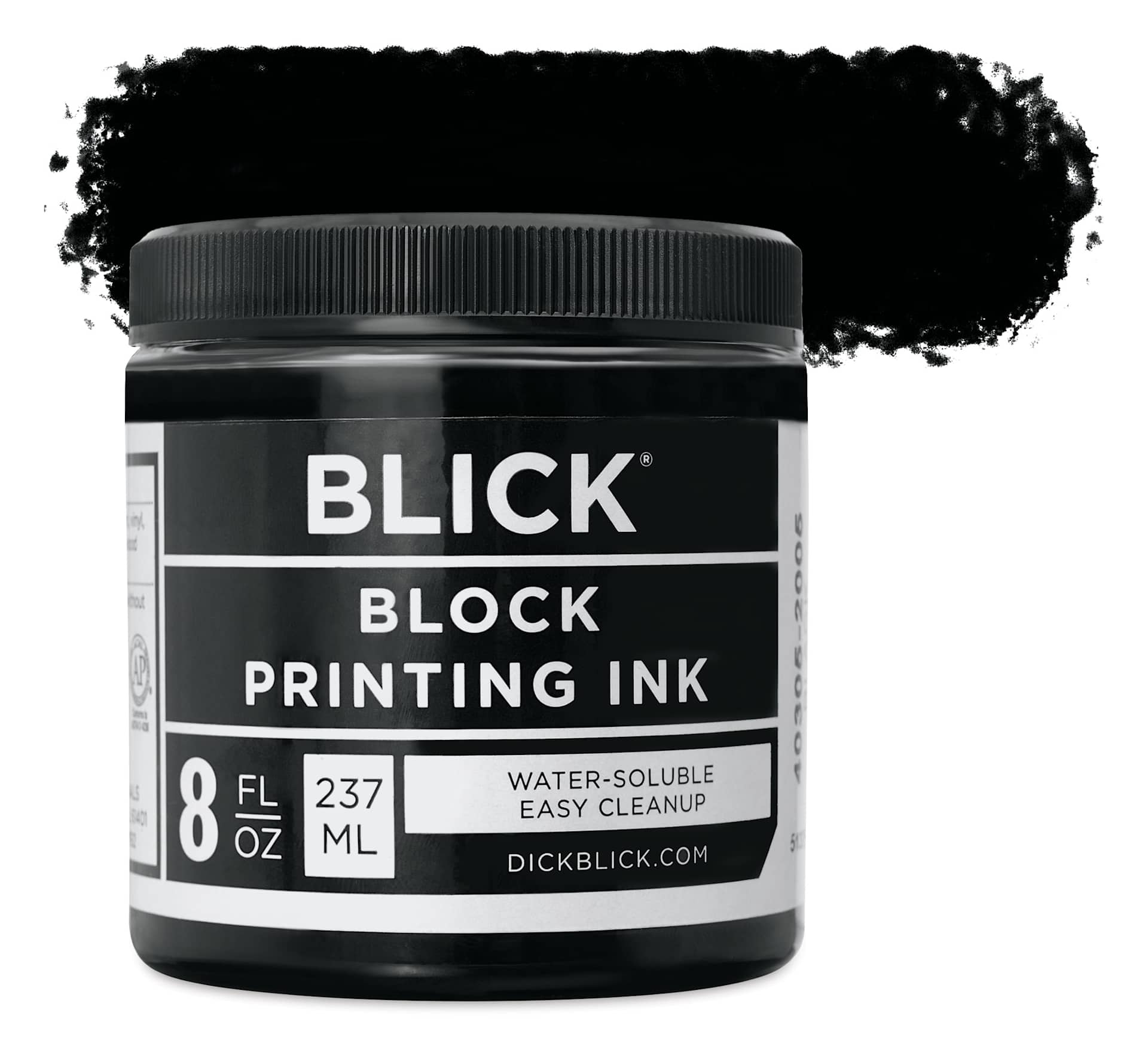 Blick Water-Soluble Block Printing Ink - Black, 8 oz Jar