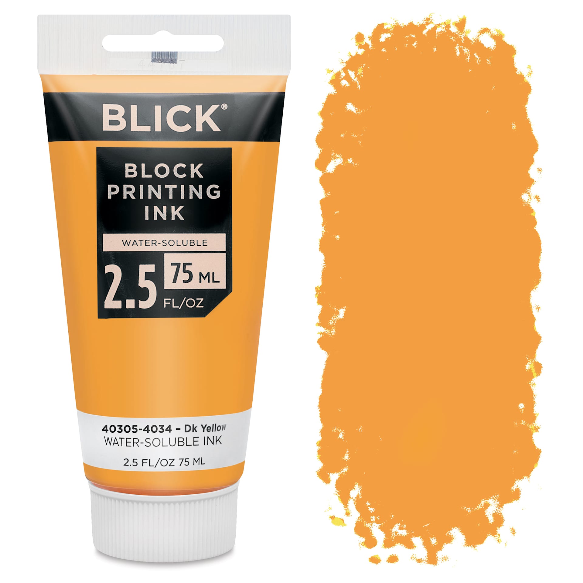 Blick Water-Soluble Block Printing Ink - Dark Yellow, 2.5 oz Tube