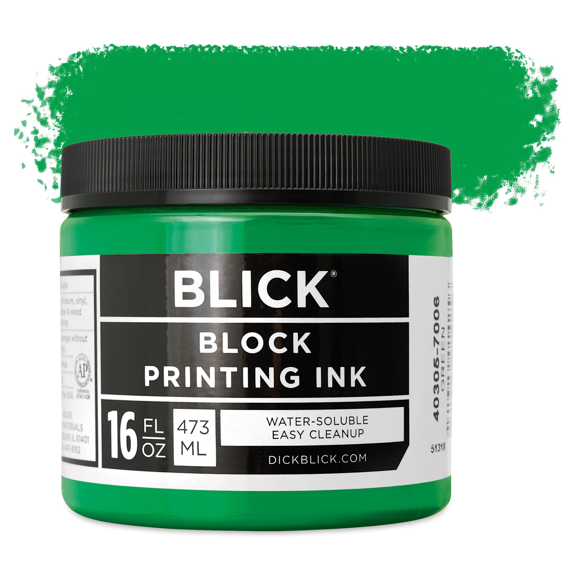 Blick Water-Soluble Block Printing Ink - Green, 16 oz Jar