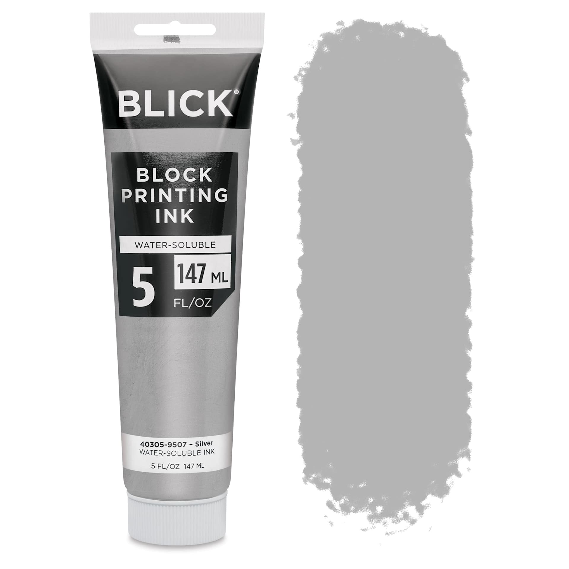 Blick Water-Soluble Block Printing Ink - Silver, 5 oz Tube