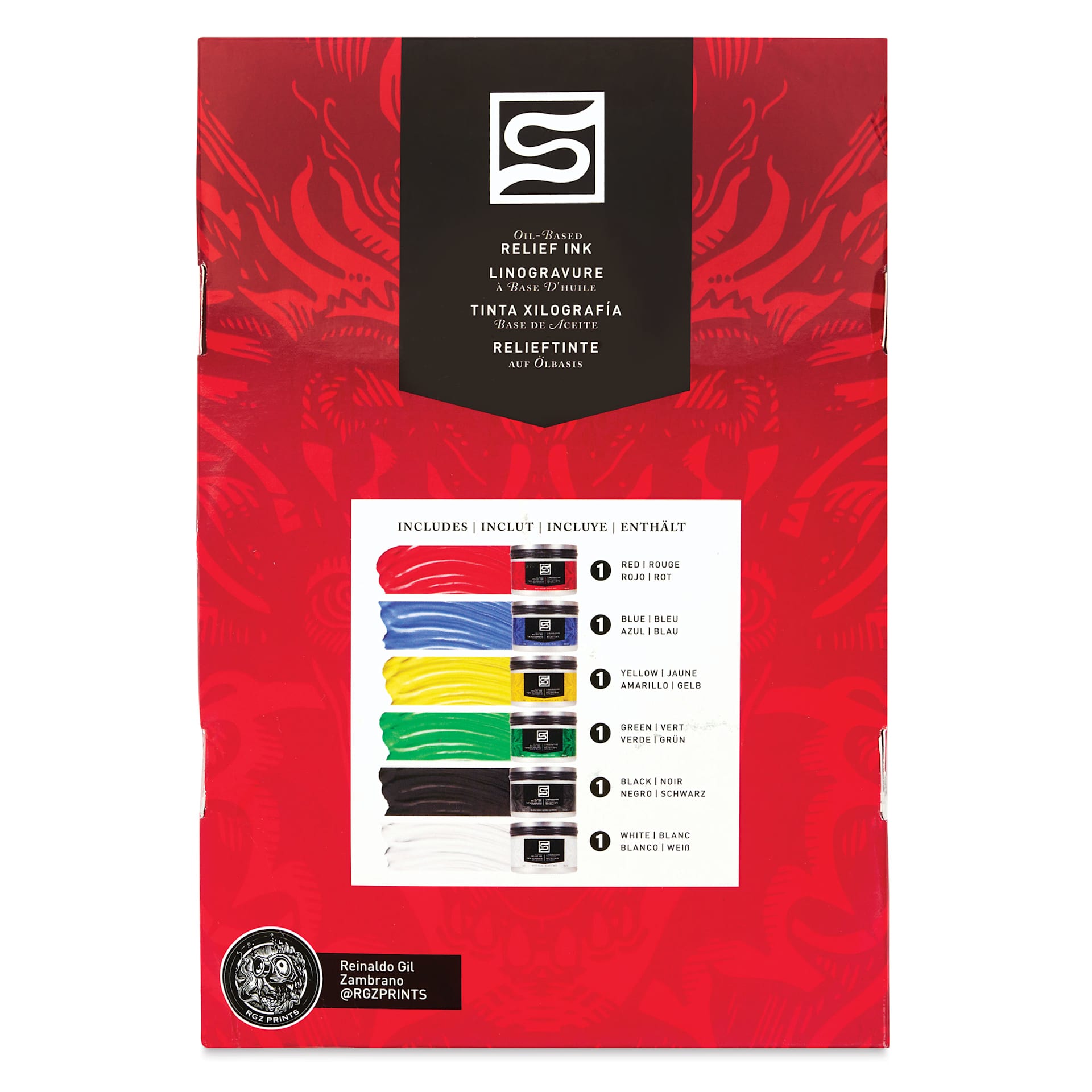 Speedball Oil-Based Relief Inks - Set of 6, 8 oz, front of packaging