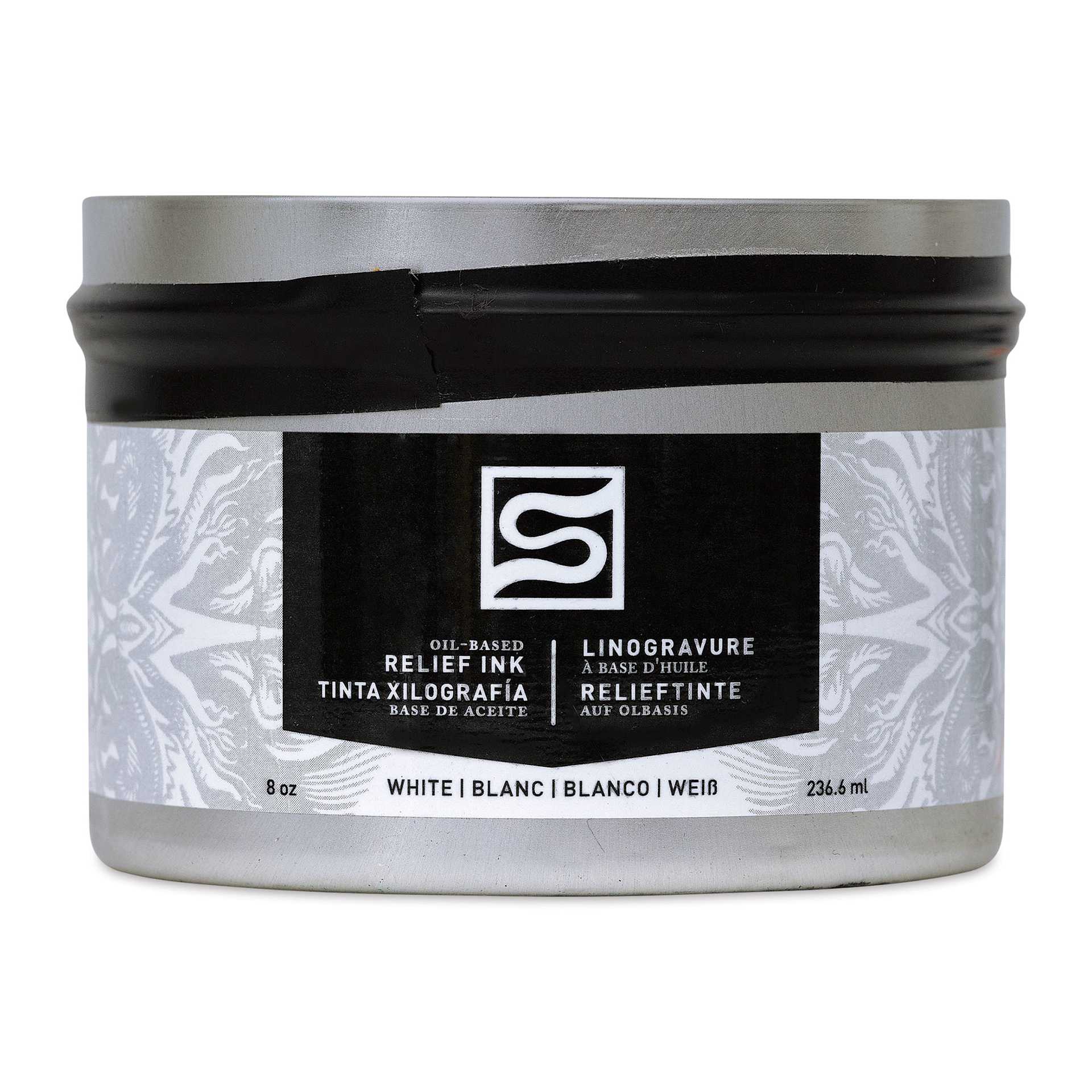 Speedball Oil-Based Relief Ink - White, 8 oz front of packaging