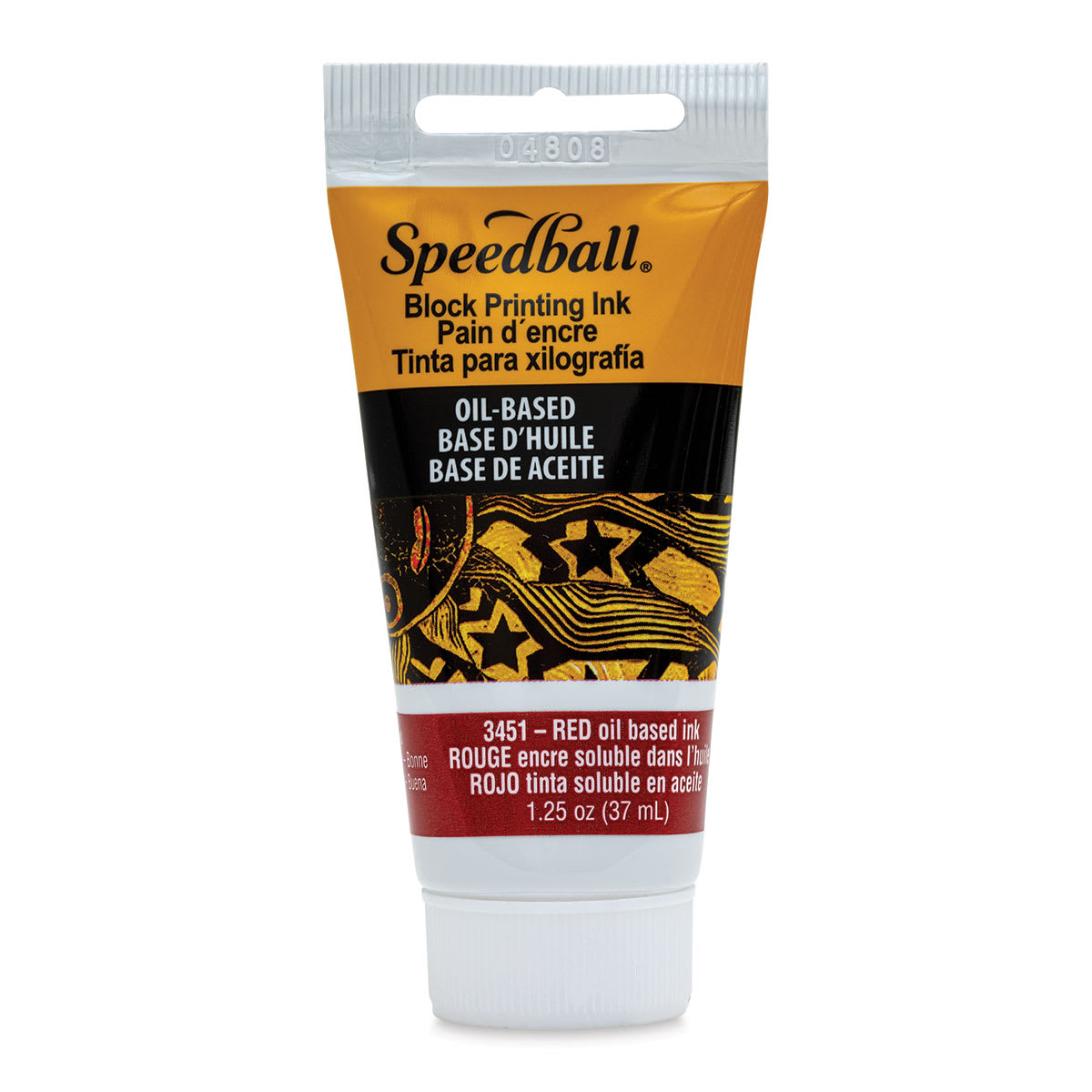 Speedball Oil Base Block Printing Ink - Red, 1.25 oz - front