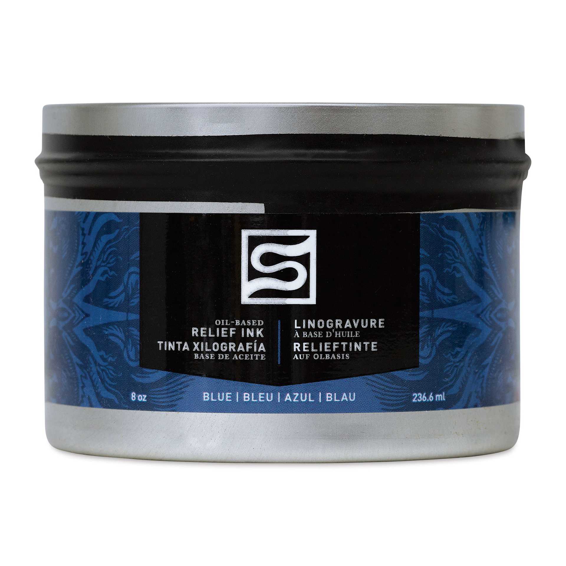 Speedball Oil-Based Relief Ink - Blue, 8 oz front of packaging