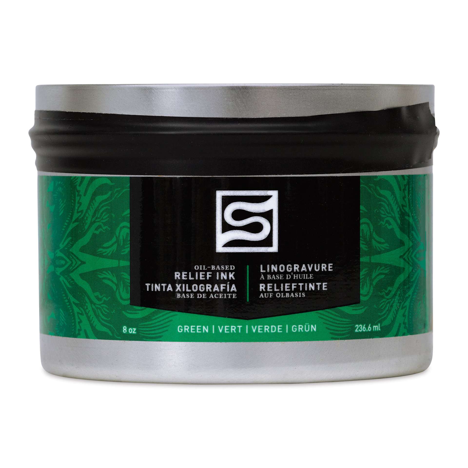 Speedball Oil-Based Relief Ink - Green, 8 oz front of packaging
