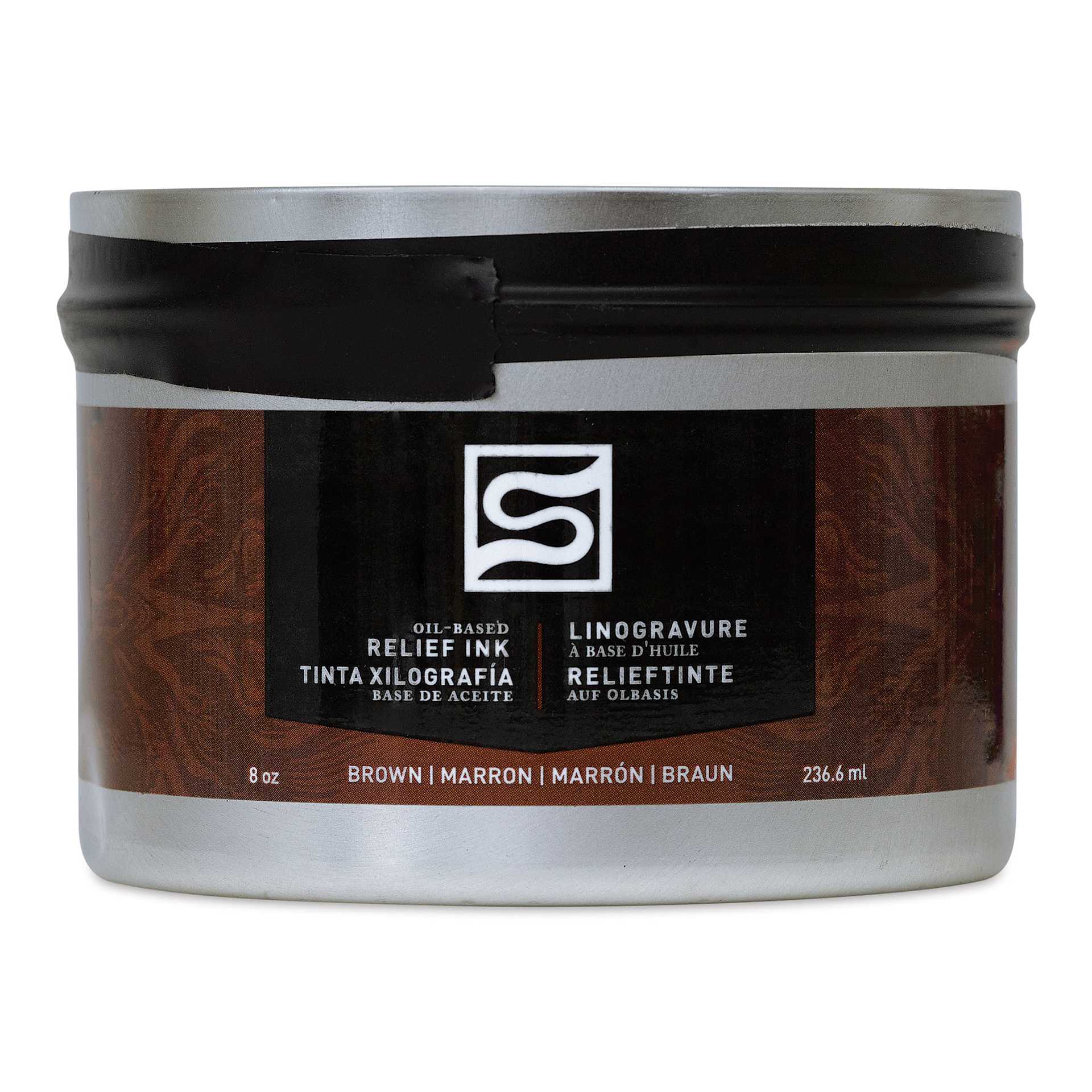 Speedball Oil-Based Relief Ink - Brown, 8 oz front of packaging