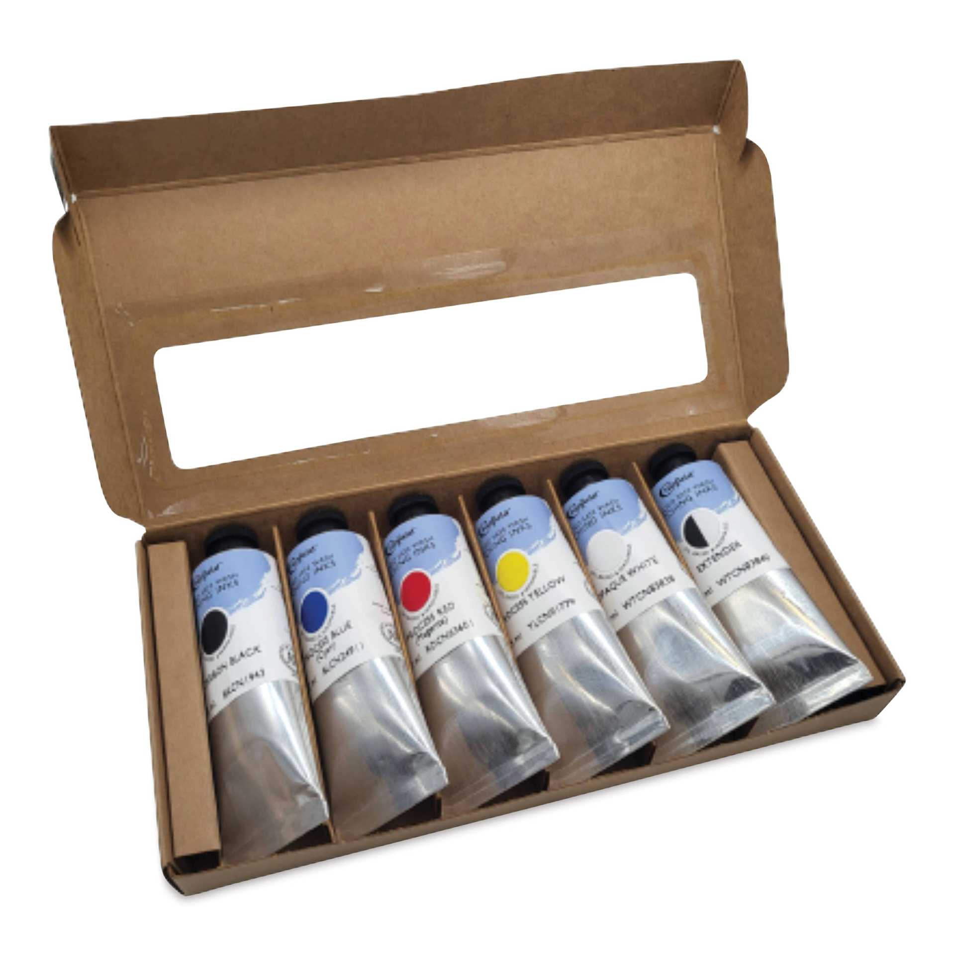Cranfield Caligo Safe Wash Etching Inks - Set of 6, 75 ml Tubes (contents top view)