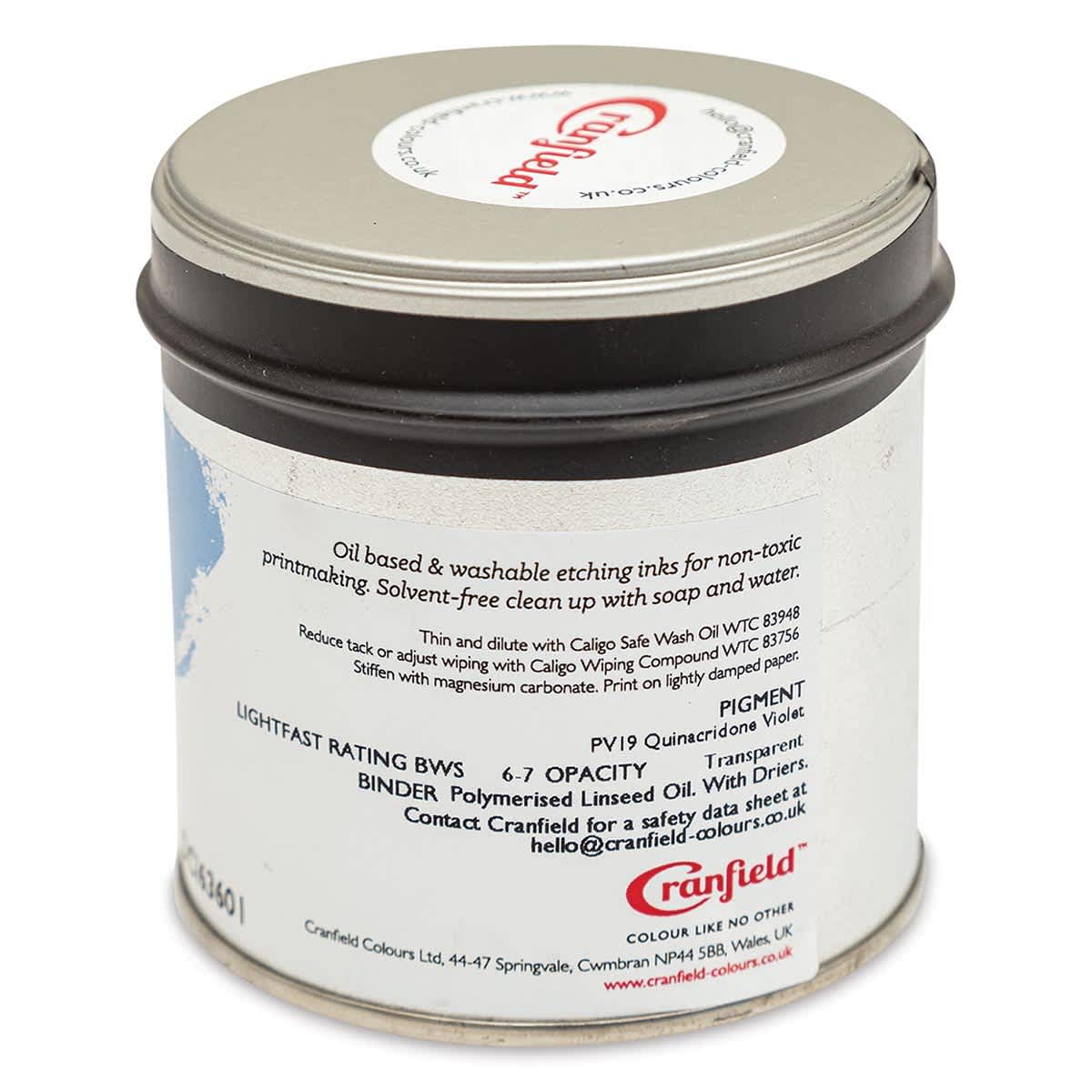 Cranfield Caligo Safe Wash Etching Ink - Process Red (Magenta), 250 g Can - back