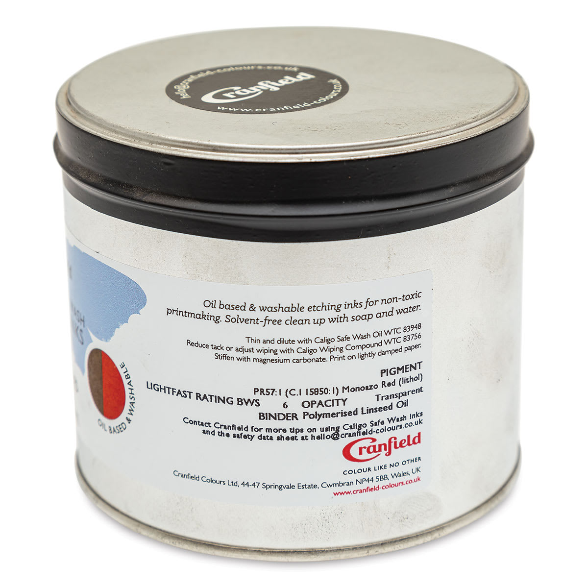 Cranfield Caligo Safe Wash Etching Ink - Rubine Red, 500 g Can - back