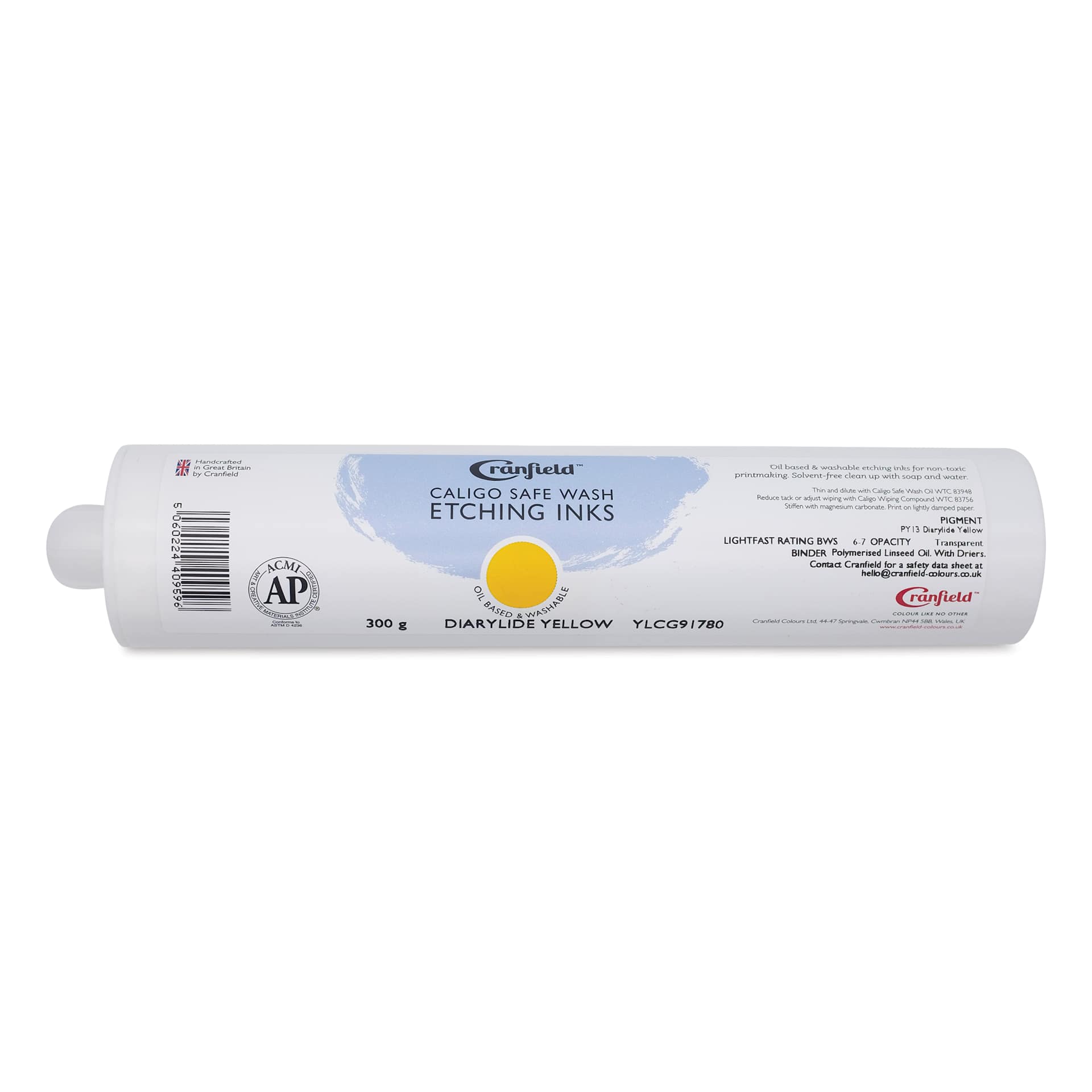 Cranfield Caligo Safe Wash Etching Ink Cartridge - Diarylide Yellow, 300 g