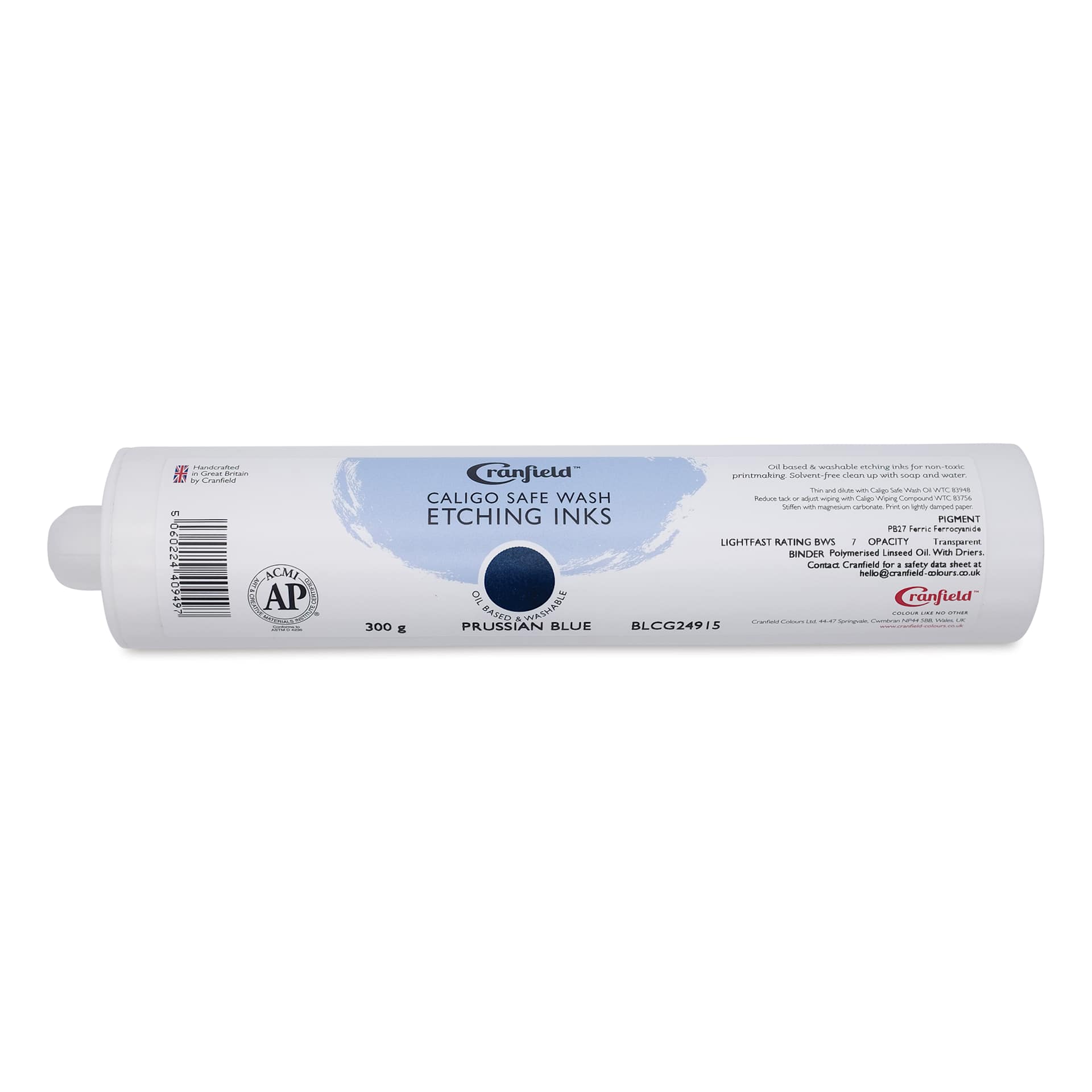 Cranfield Caligo Safe Wash Etching Ink Cartridge - Prussian Blue, 300 g