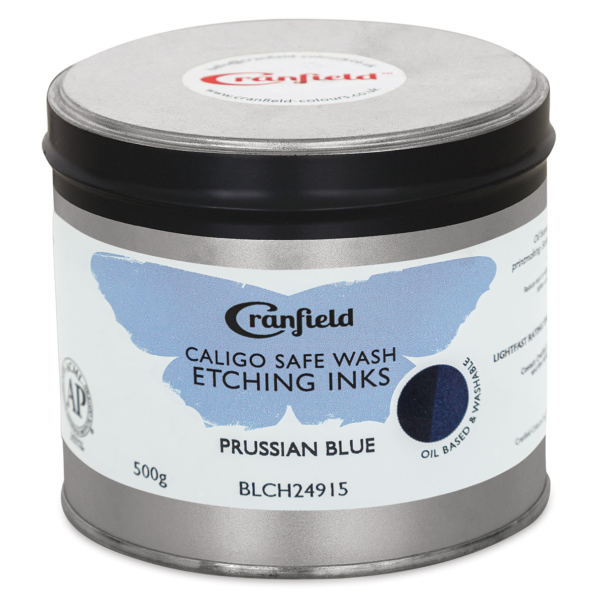 Cranfield Caligo Safe Wash Etching Ink - Prussian Blue, 500 g Can - front