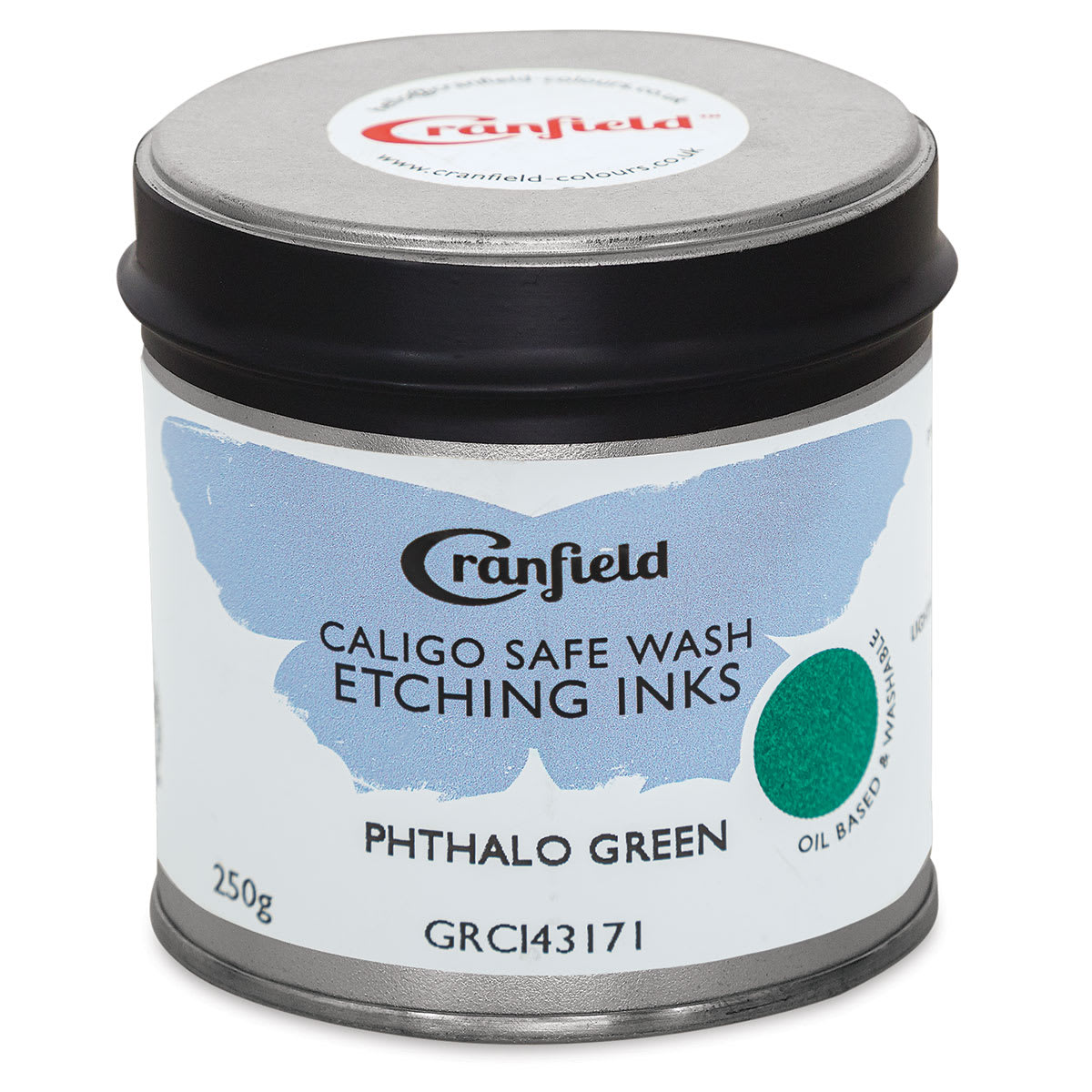 Cranfield Caligo Safe Wash Etching Ink - Phthalo Green, 250 g Can - front