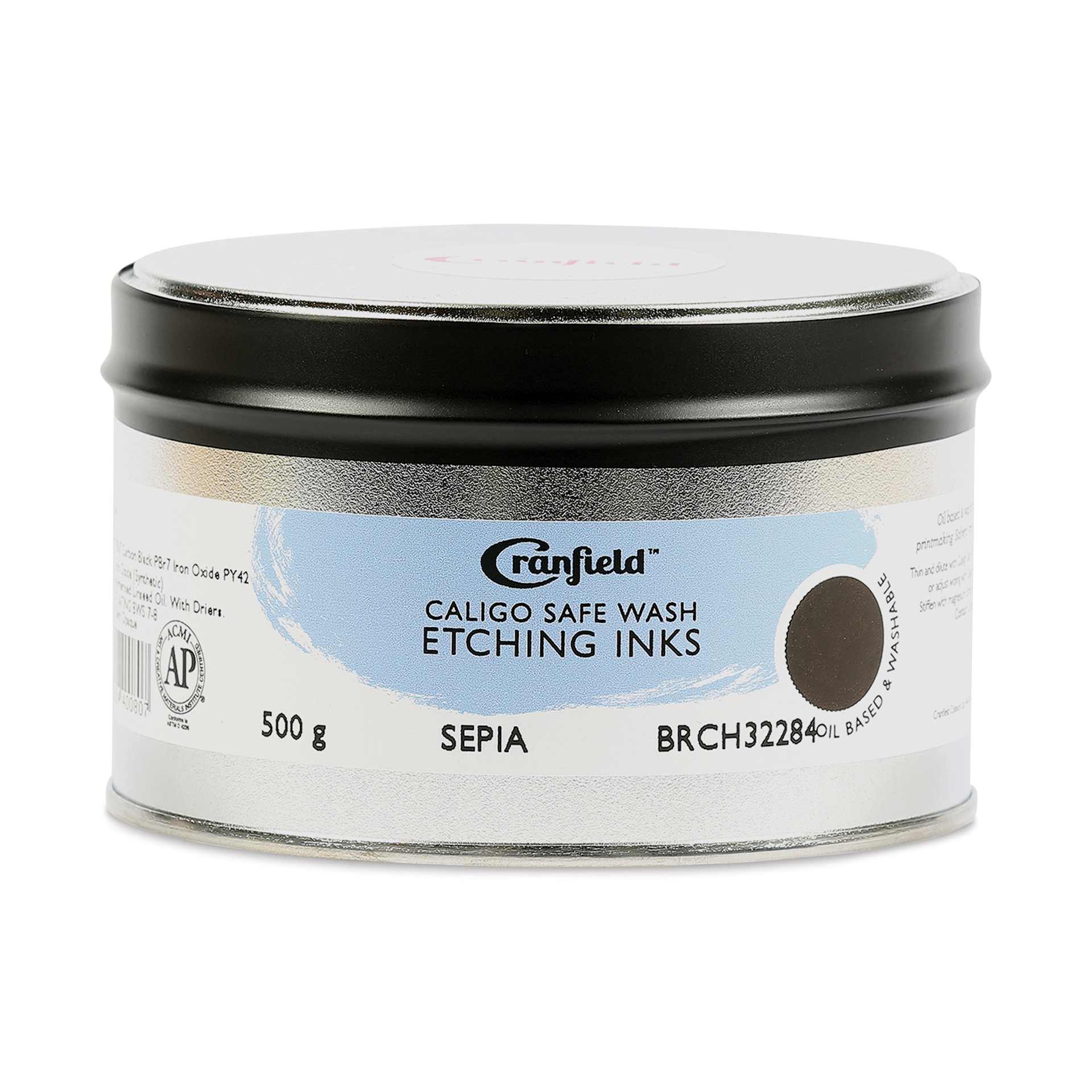 Cranfield Caligo Safe Wash Etching Ink - Sepia (Hue), 500 g Can (Front)
