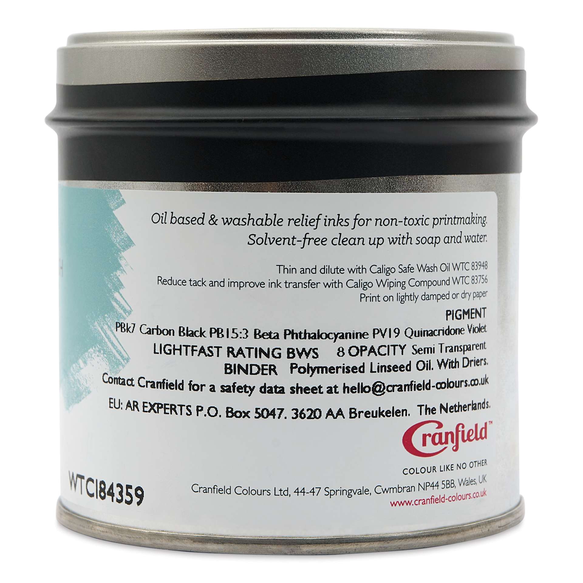 Cranfield Caligo Safe Wash Relief Ink - Payne's Grey, 250 g, side of can