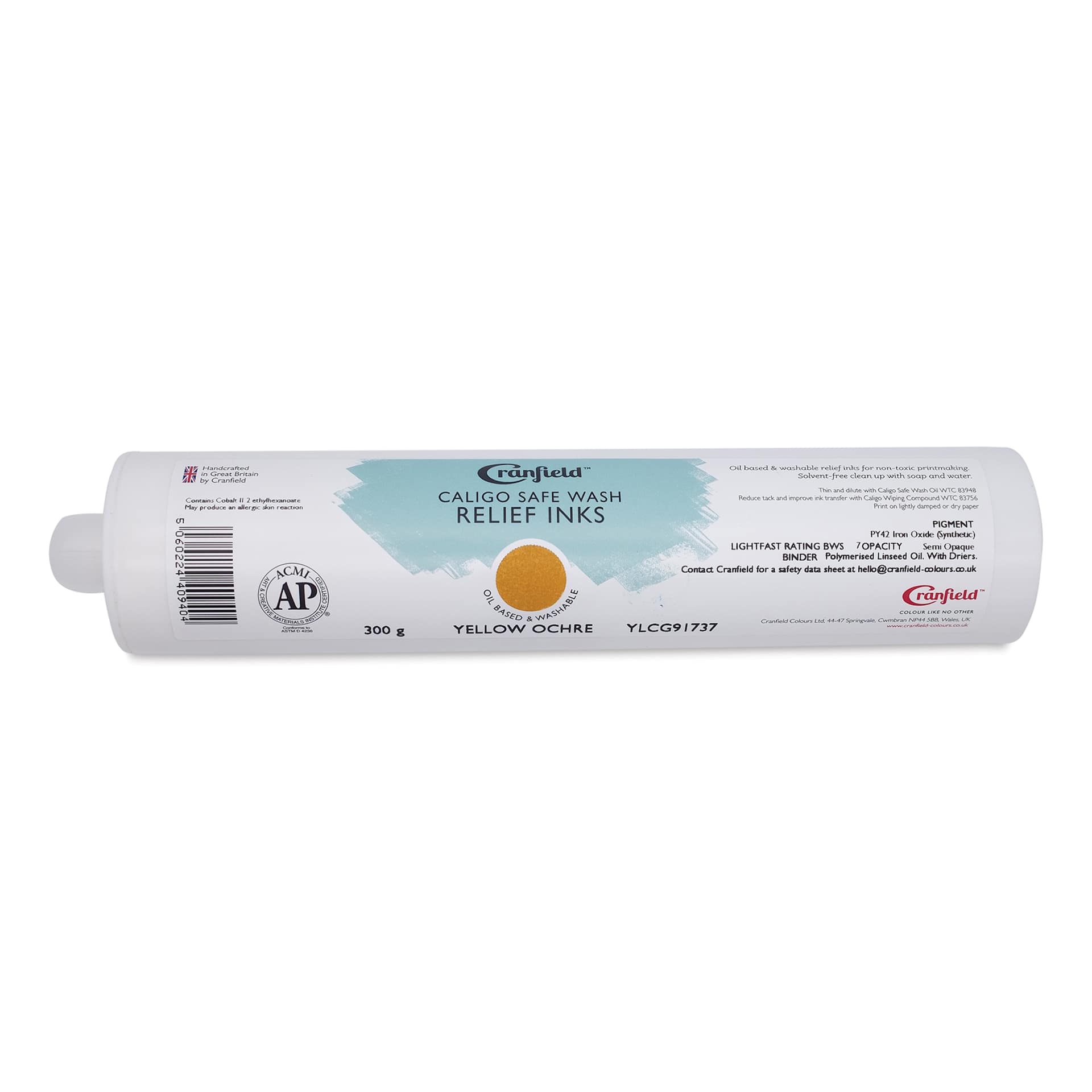 Cranfield Caligo Safe Wash Relief Ink Cartridge - Yellow Ochre, 300 g