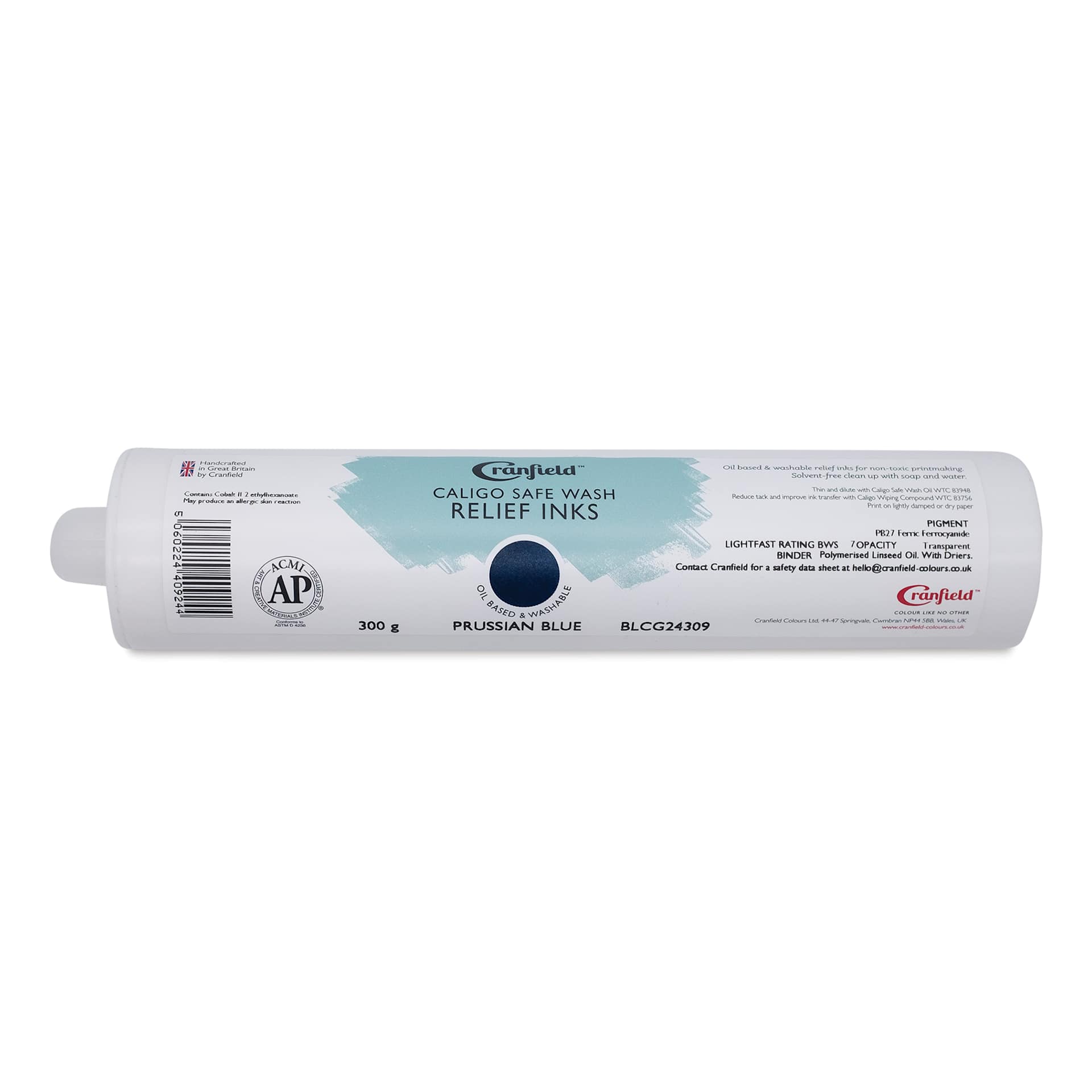 Cranfield Caligo Safe Wash Relief Ink Cartridge - Prussian Blue, 300 g