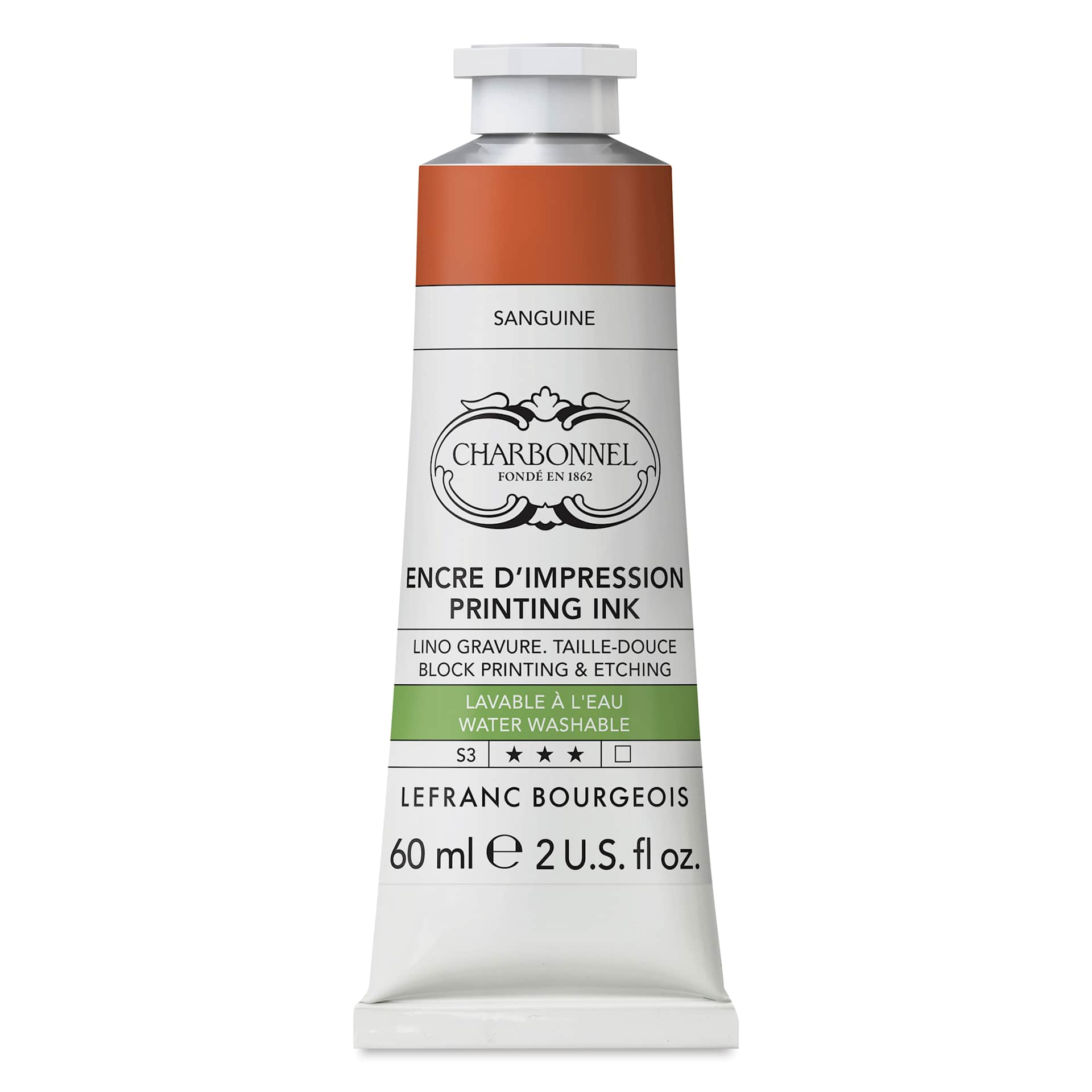 Charbonnel Water Washable Printing Ink - Sanguine, 60 ml