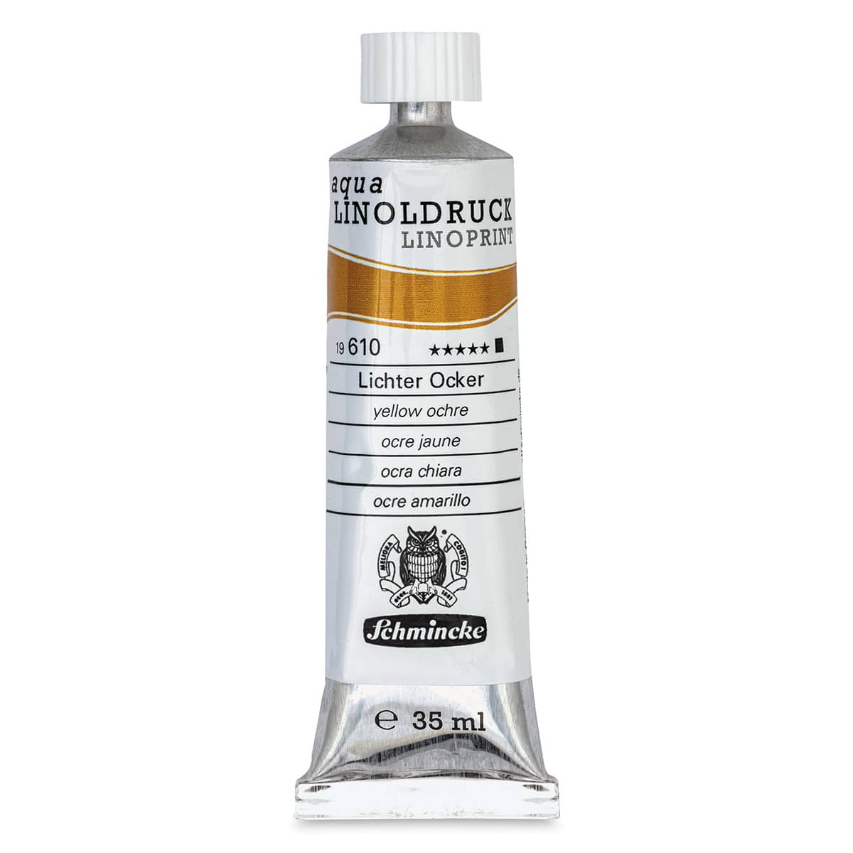 Schmincke Aqua Linoprint Ink - Yellow Ochre, 35 ml - front