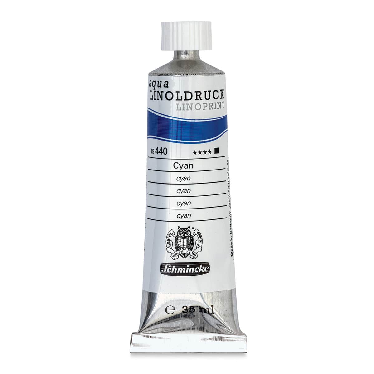 Schmincke Aqua Linoprint Ink - Cyan, 35 ml - front