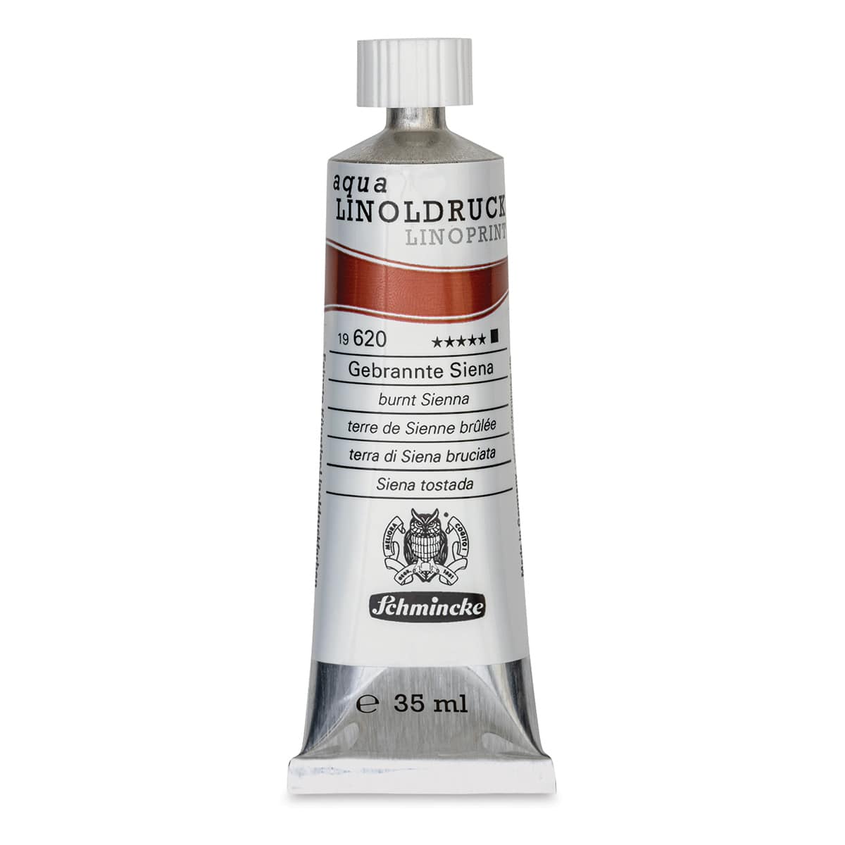Schmincke Aqua Linoprint Ink - Burnt Sienna, 35 ml - front
