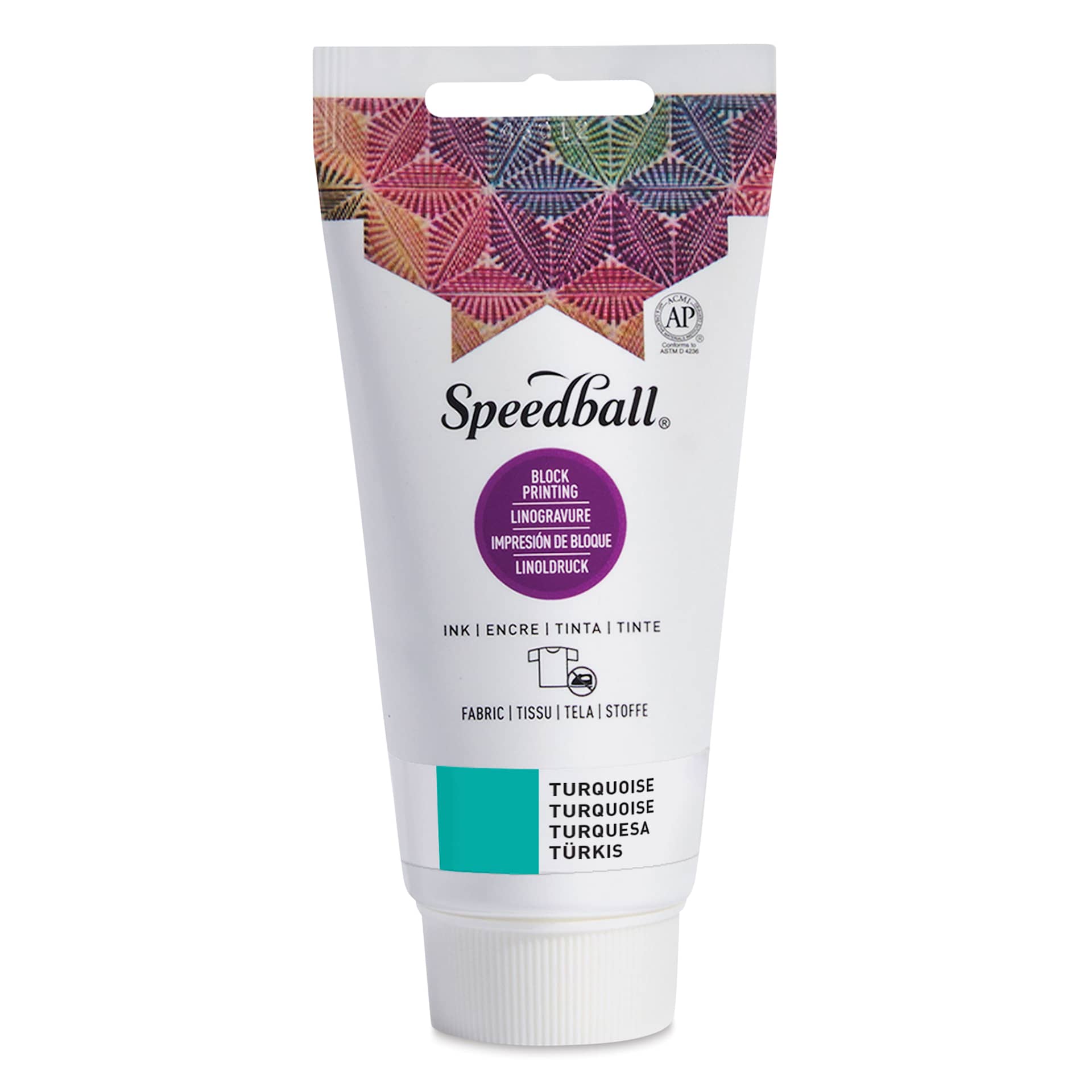 Speedball Fabric and Paper Block Printing Ink -Turquoise, 2.5 oz