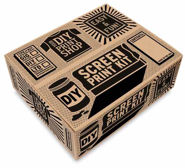 DIY Print Shop Screen Printing Kit - Gig Poster Kit - packaging, angled view DIY Print Shop Screen Printing Kit - Gig Poster Kit - packaging, angled view