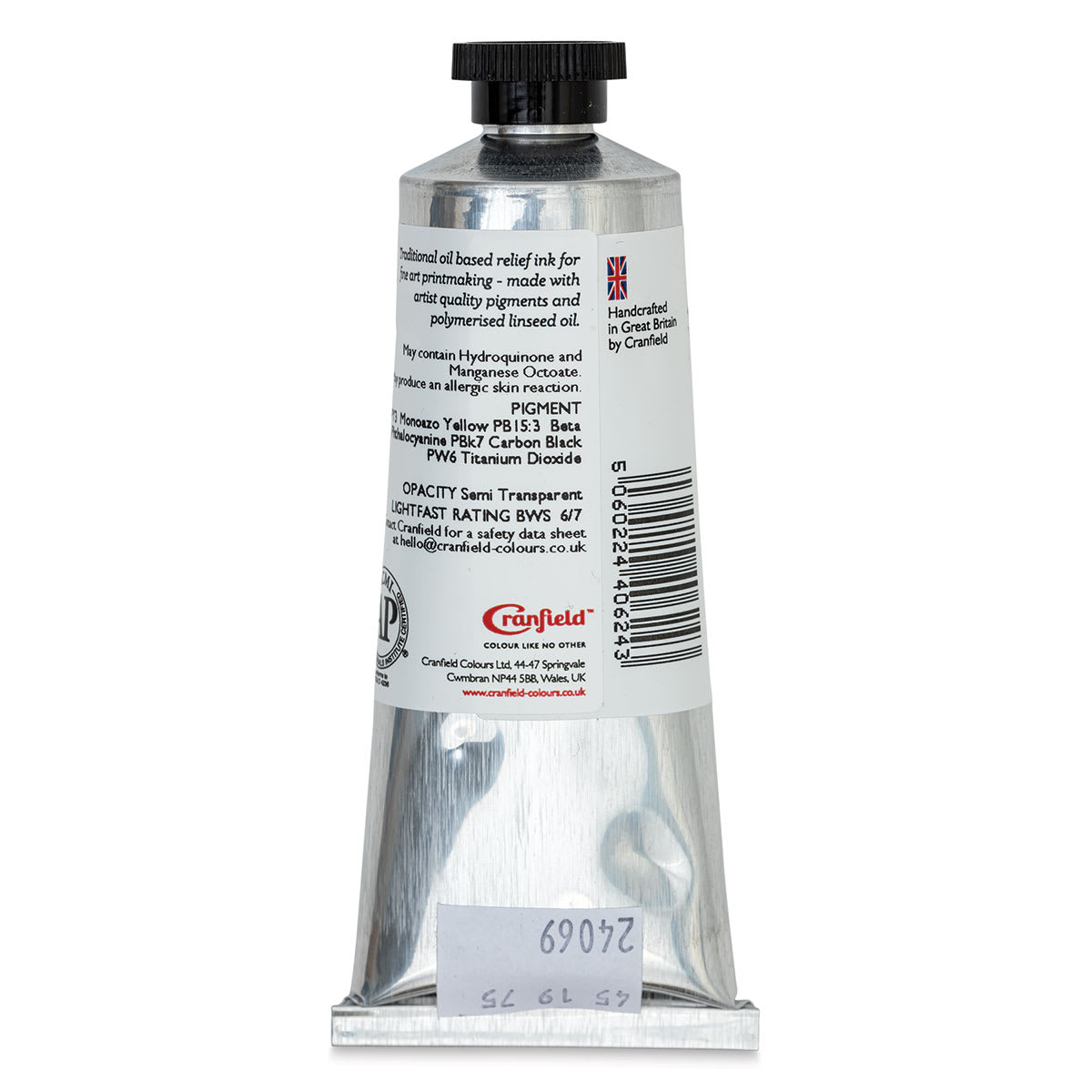 Cranfield Traditional Relief Ink - Grey Blue, 75 ml - back
