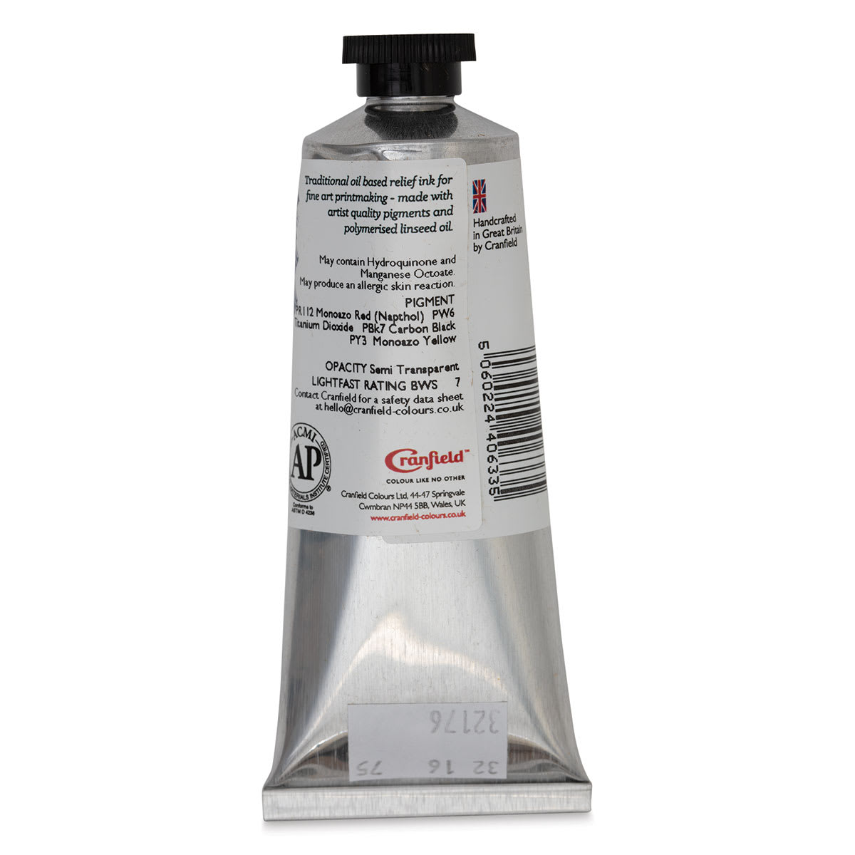 Cranfield Traditional Relief Ink - Van Dyke Brown, 75 ml - back