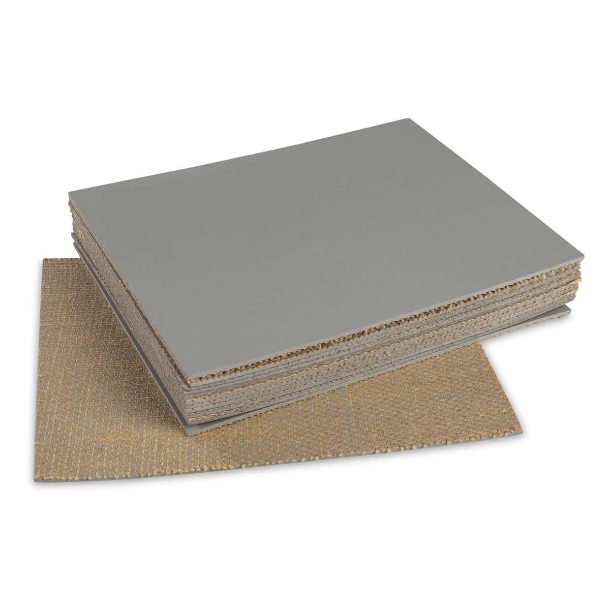 Blick Battleship Gray Linoleum - Pkg of 12, 8" x 10", Unmounted - 11 up 1 down