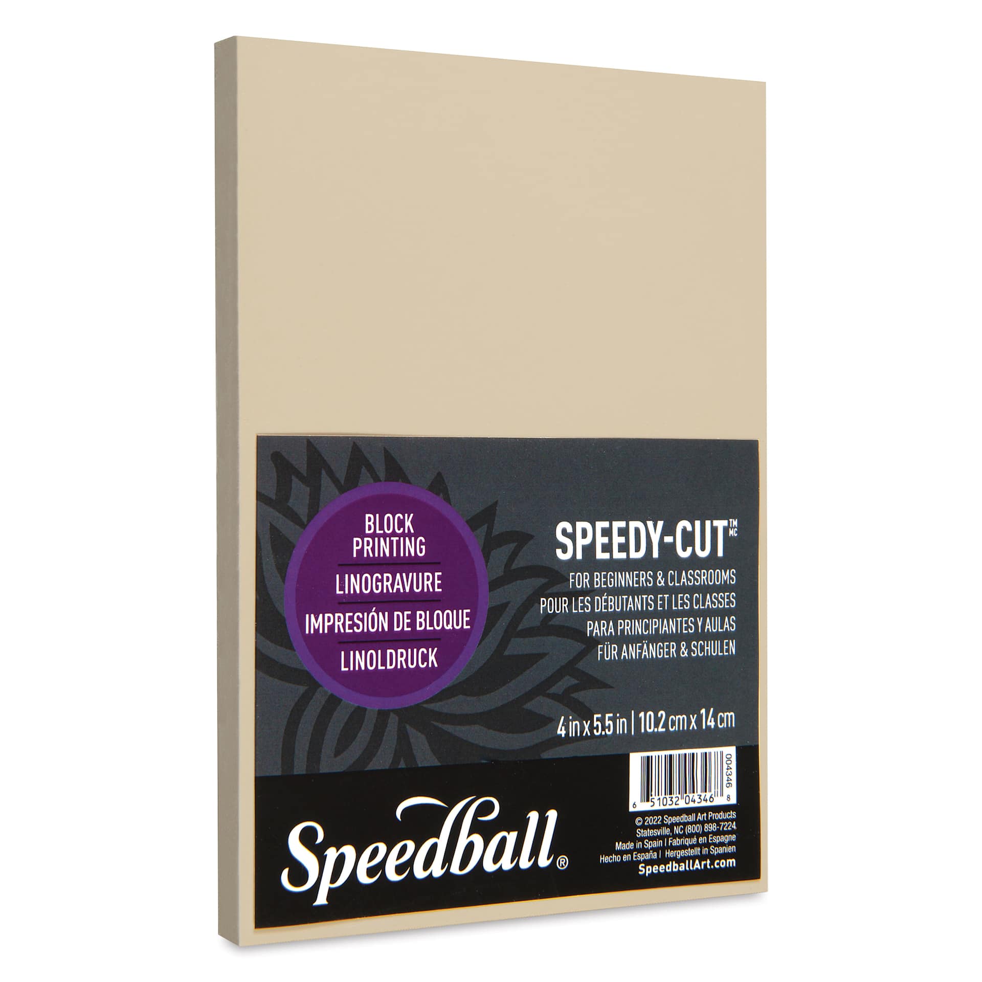 Speedball Speedy-Cut Carving Block - 4" x 5-1/2" - angled view from side